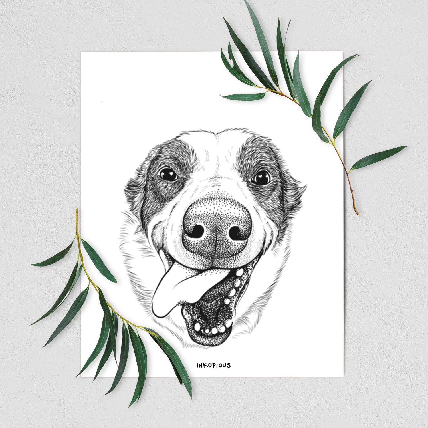 Elwood the Border Collie Art Print