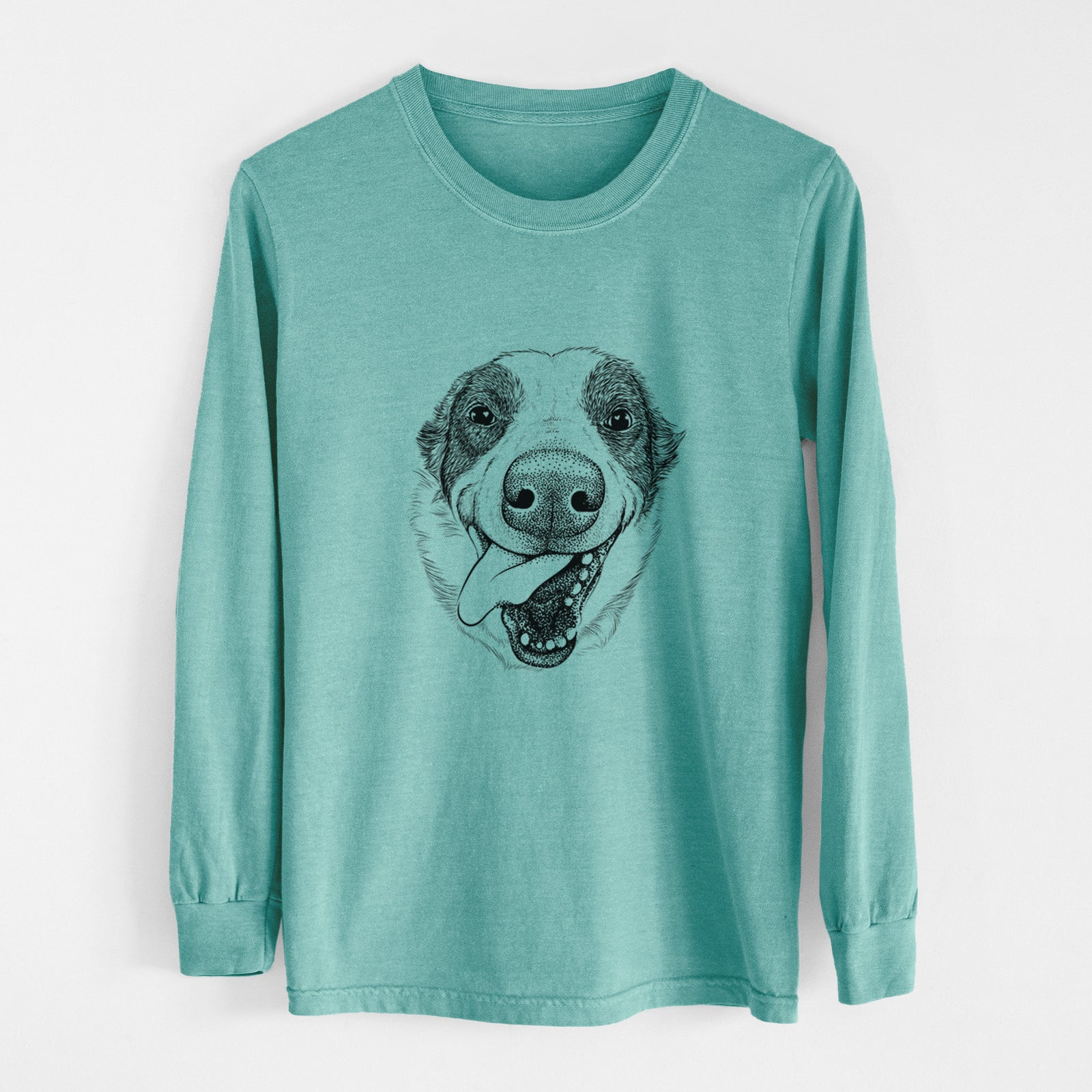 Bare Elwood the Border Collie - Heavyweight 100% Cotton Long Sleeve