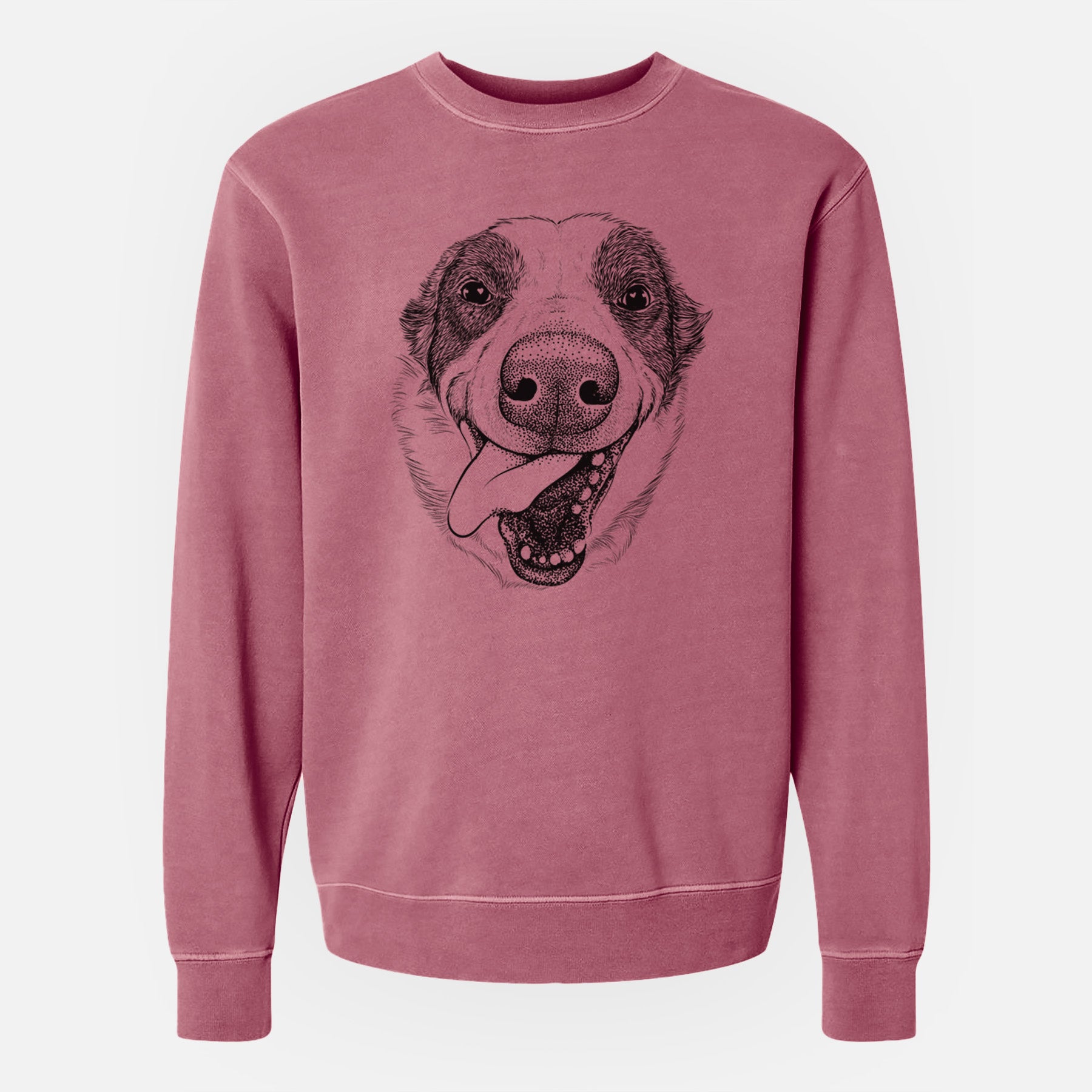 Bare Elwood the Border Collie - Unisex Pigment Dyed Crew Sweatshirt