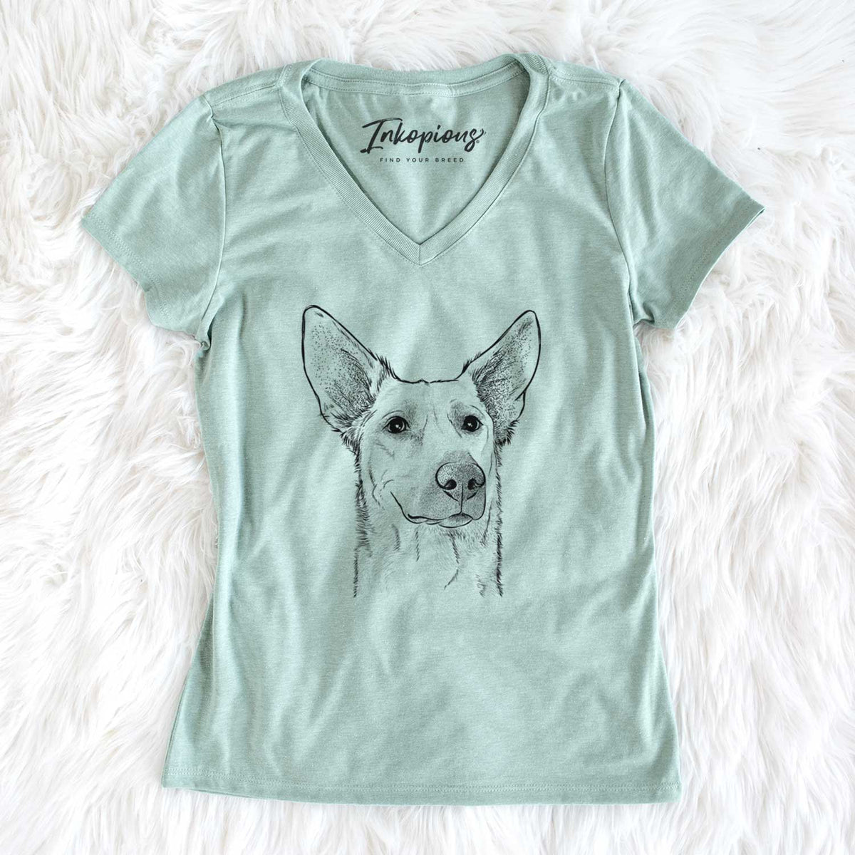 Bare Ember the Shepherd Mix - Women&#39;s V-neck Shirt