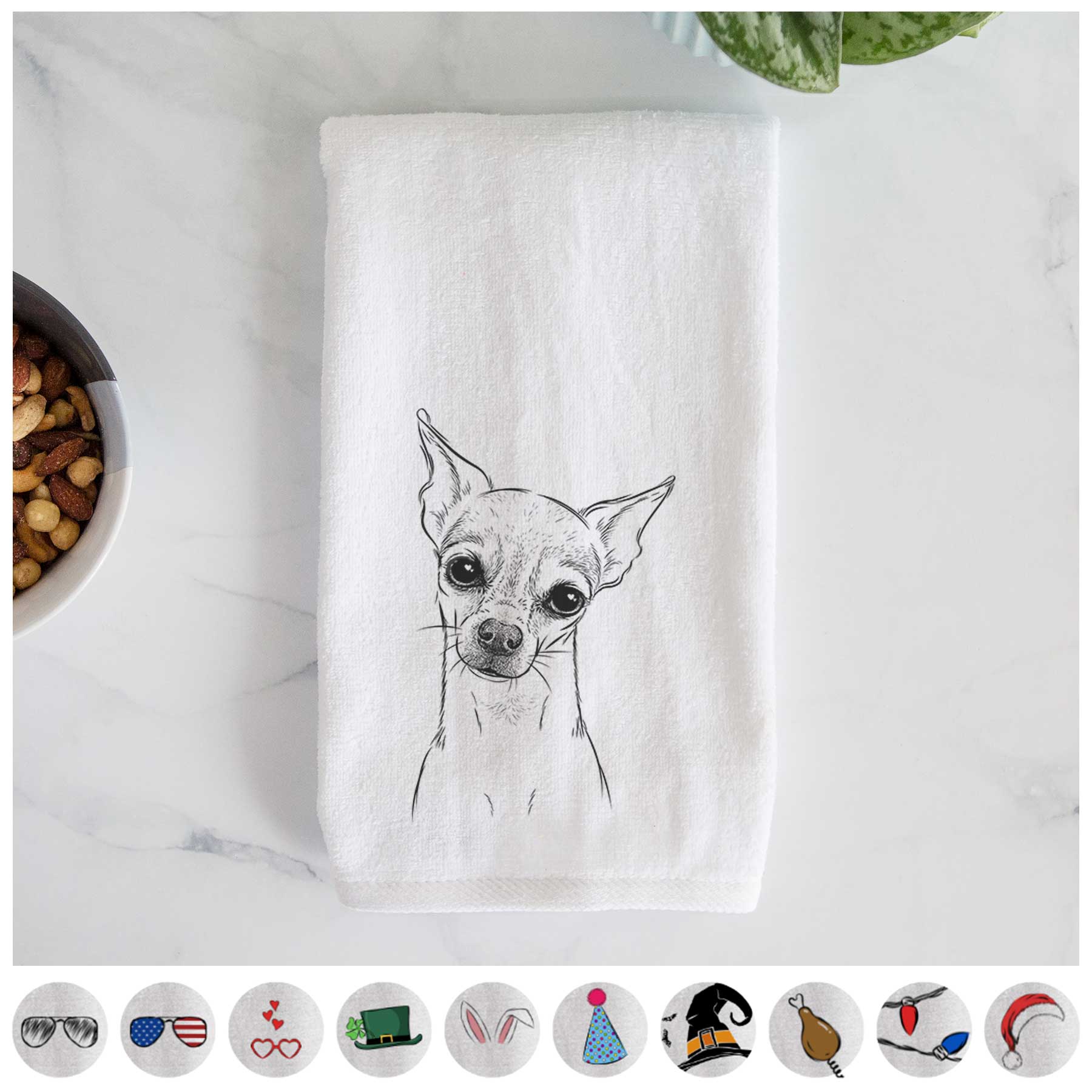 Emee the Chihuahua Decorative Hand Towel