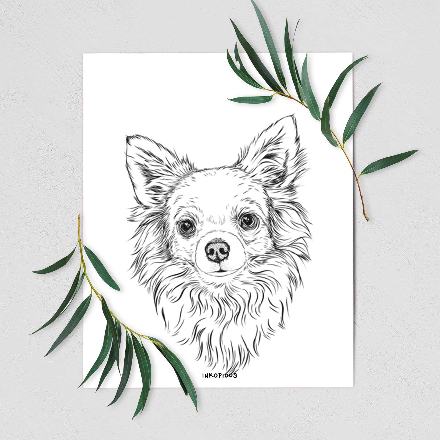 Emma the Longhaired Chihuahua Art Print