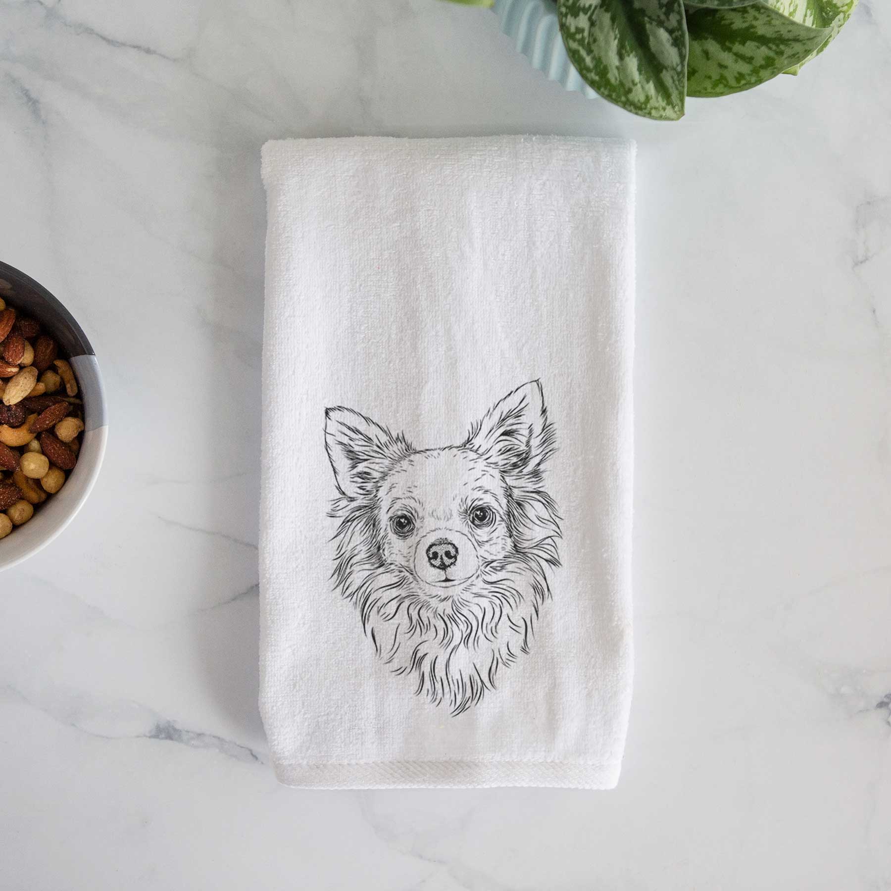 Emma the Longhaired Chihuahua Decorative Hand Towel