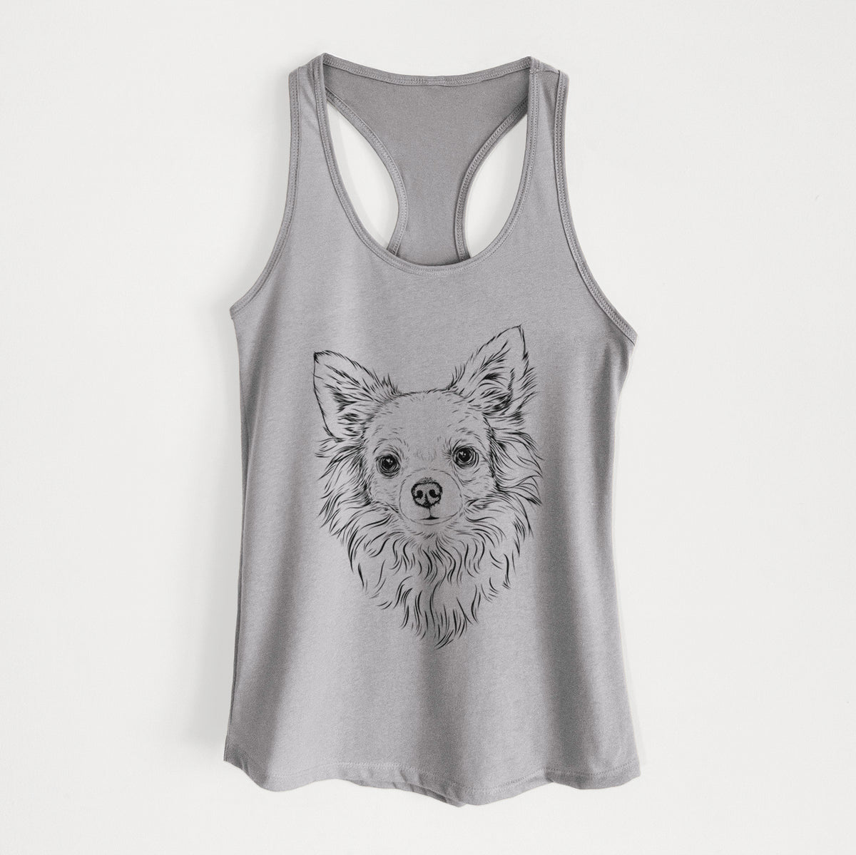 Emma the Longhaired Chihuahua - Women&#39;s Racerback Tanktop