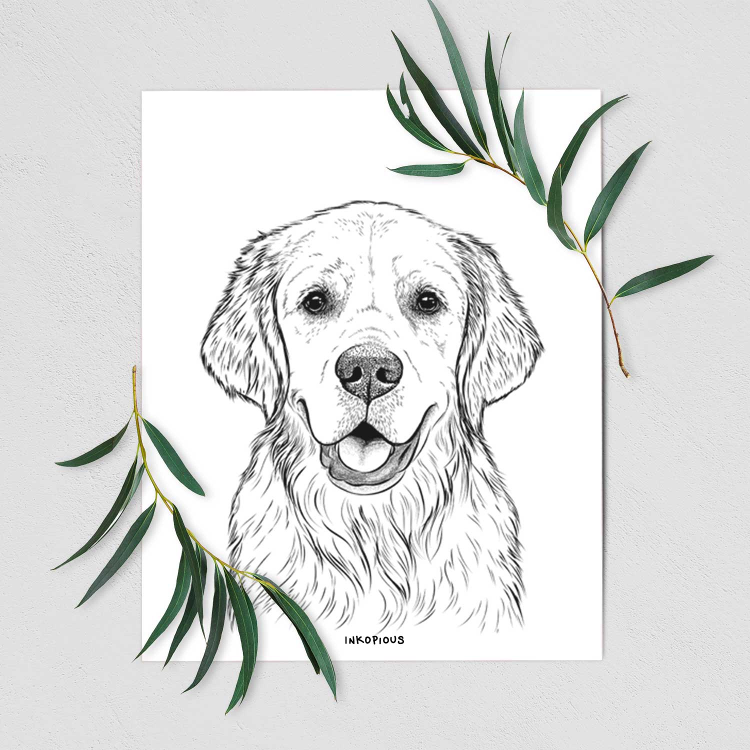 Emma the Golden Retriever Art Print