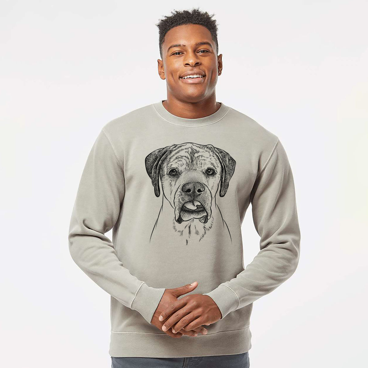 Bare Emma the English Mastiff - Unisex Pigment Dyed Crew Sweatshirt