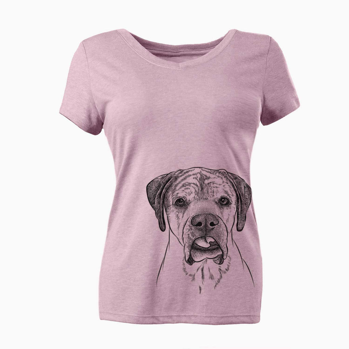 Bare Emma the English Mastiff - Women's V-neck Shirt