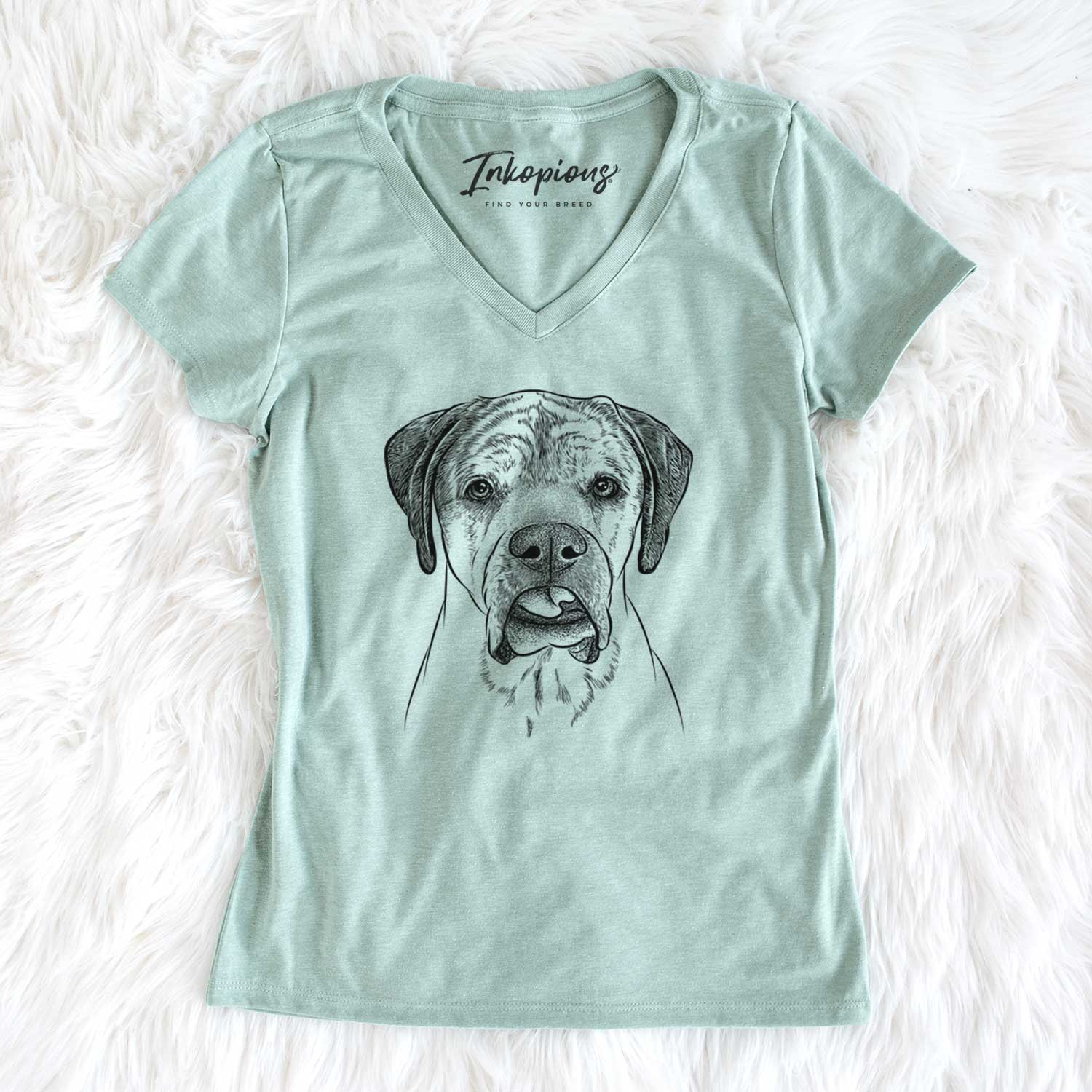 Bare Emma the English Mastiff - Women's V-neck Shirt