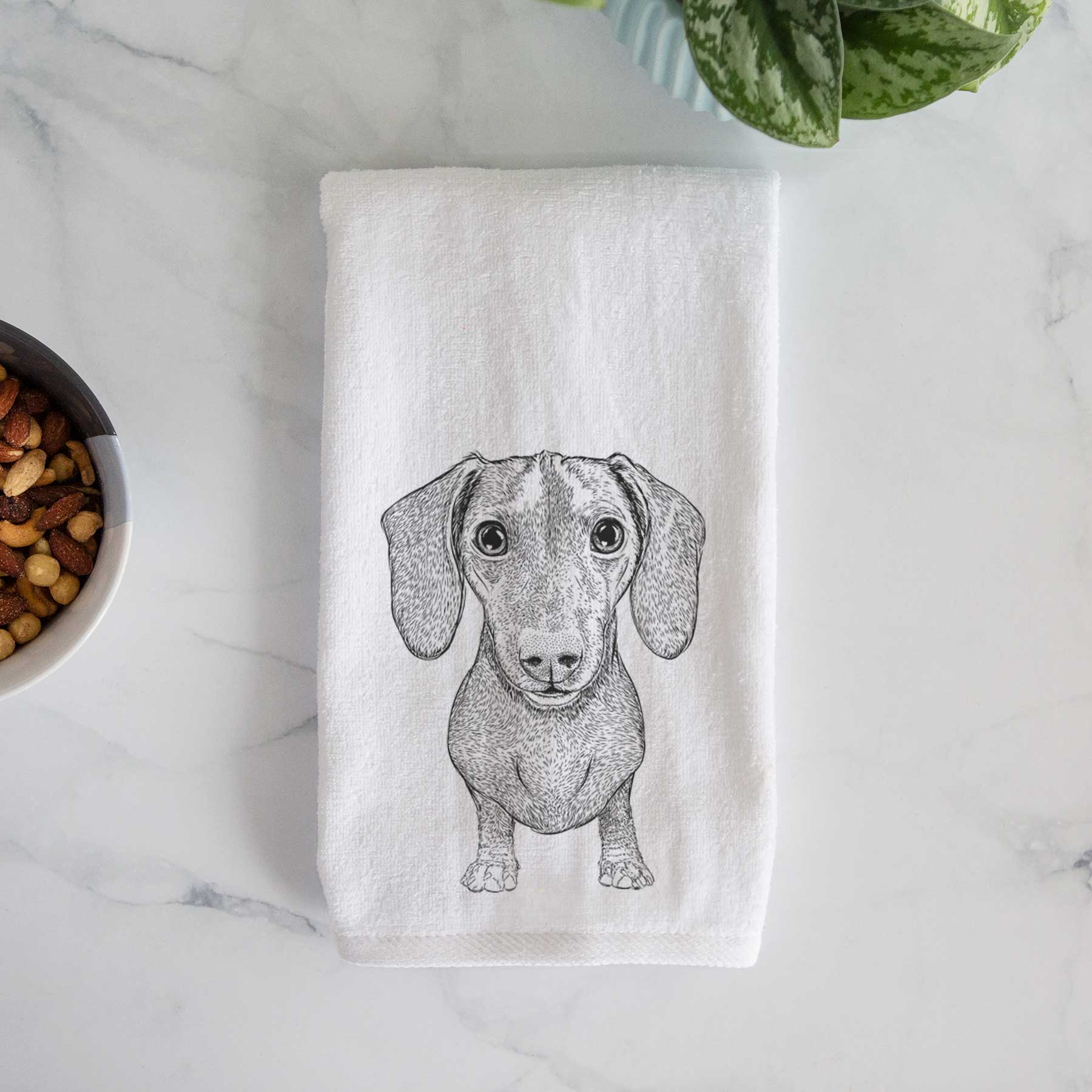 Ernie the Mini Dachshund Decorative Hand Towel