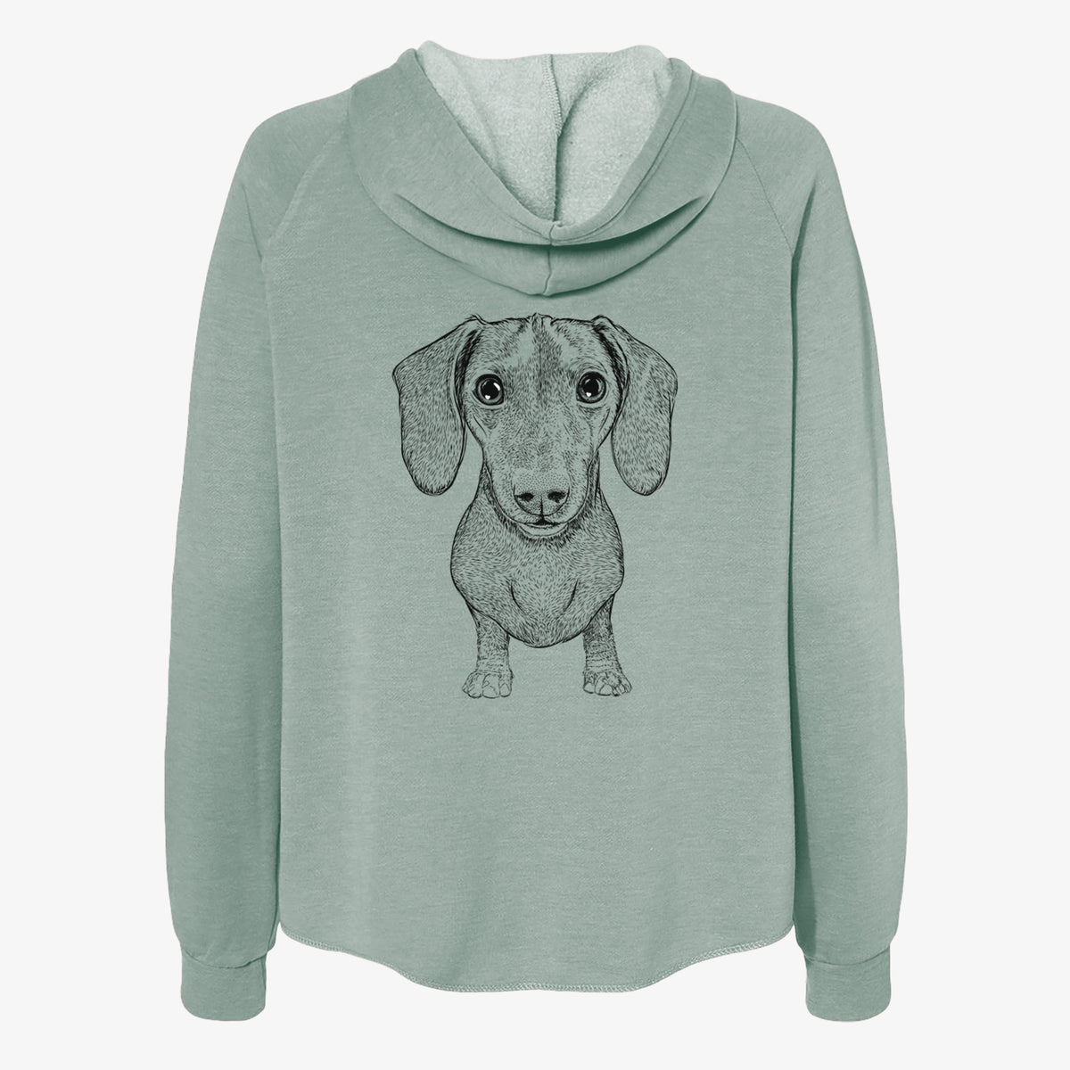 Ernie the Mini Dachshund - Women's Cali Wave Zip-Up Sweatshirt