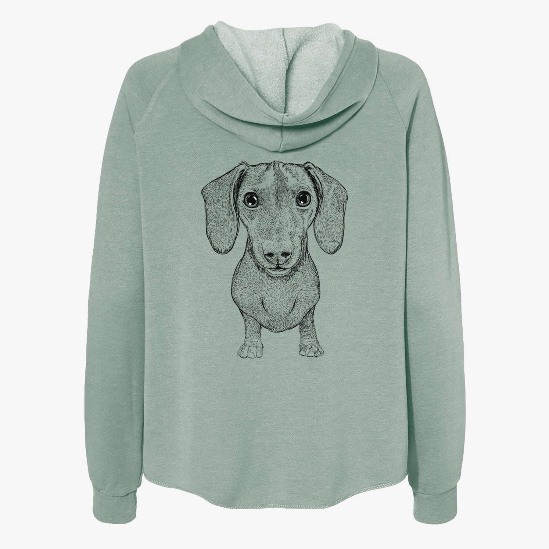 Ernie the Mini Dachshund - Women's Cali Wave Zip-Up Sweatshirt