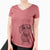 Bare Ernie the Mini Dachshund - Women's V-neck Shirt