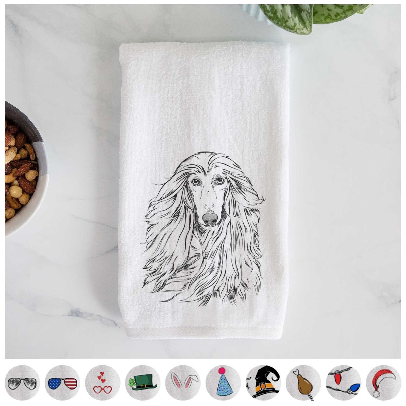 Fabio the Afghan Hound Decorative Hand Towel