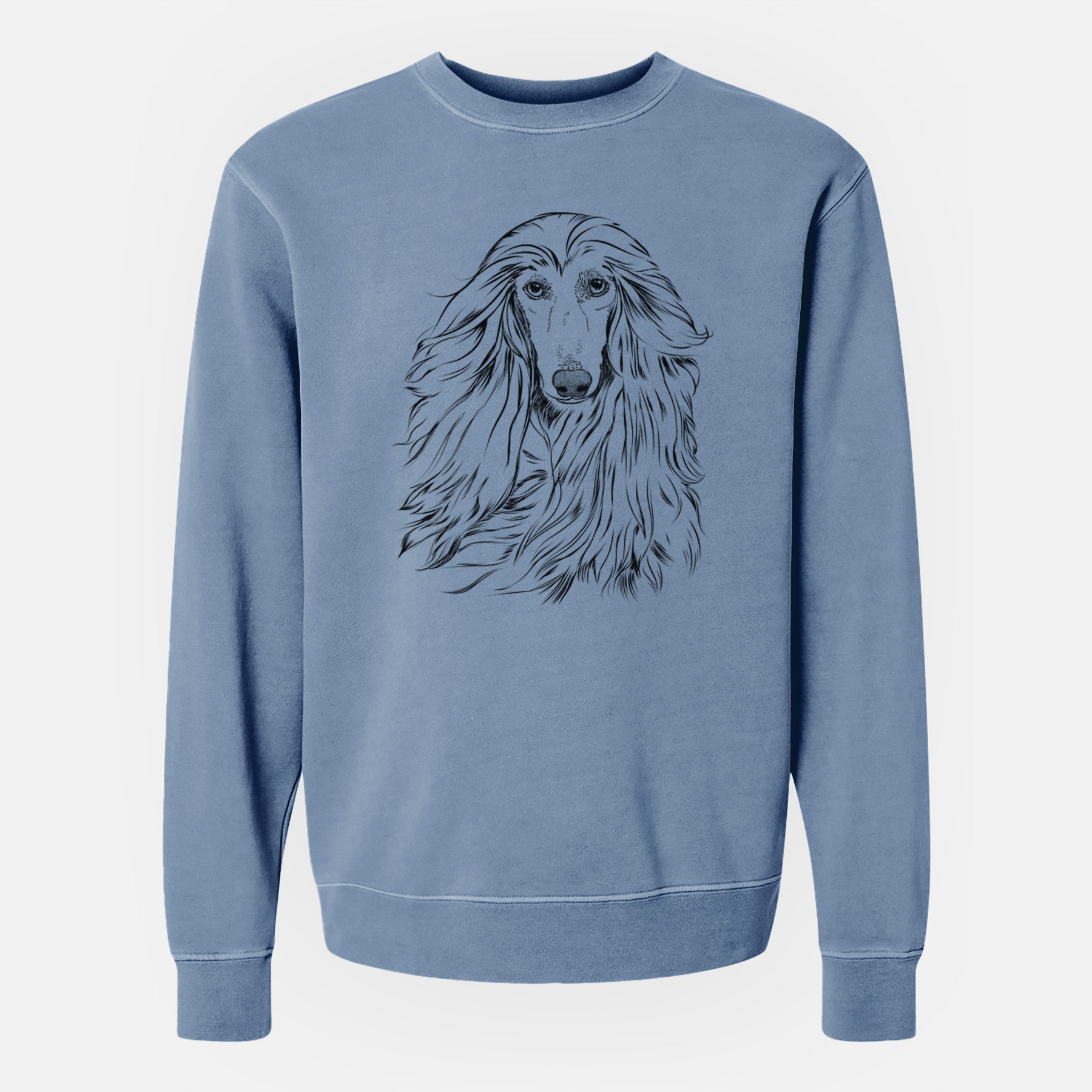 Bare Fabio the Afghan Hound - Unisex Pigment Dyed Crew Sweatshirt