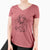 Bare Fabio the Afghan Hound - Women's V-neck Shirt