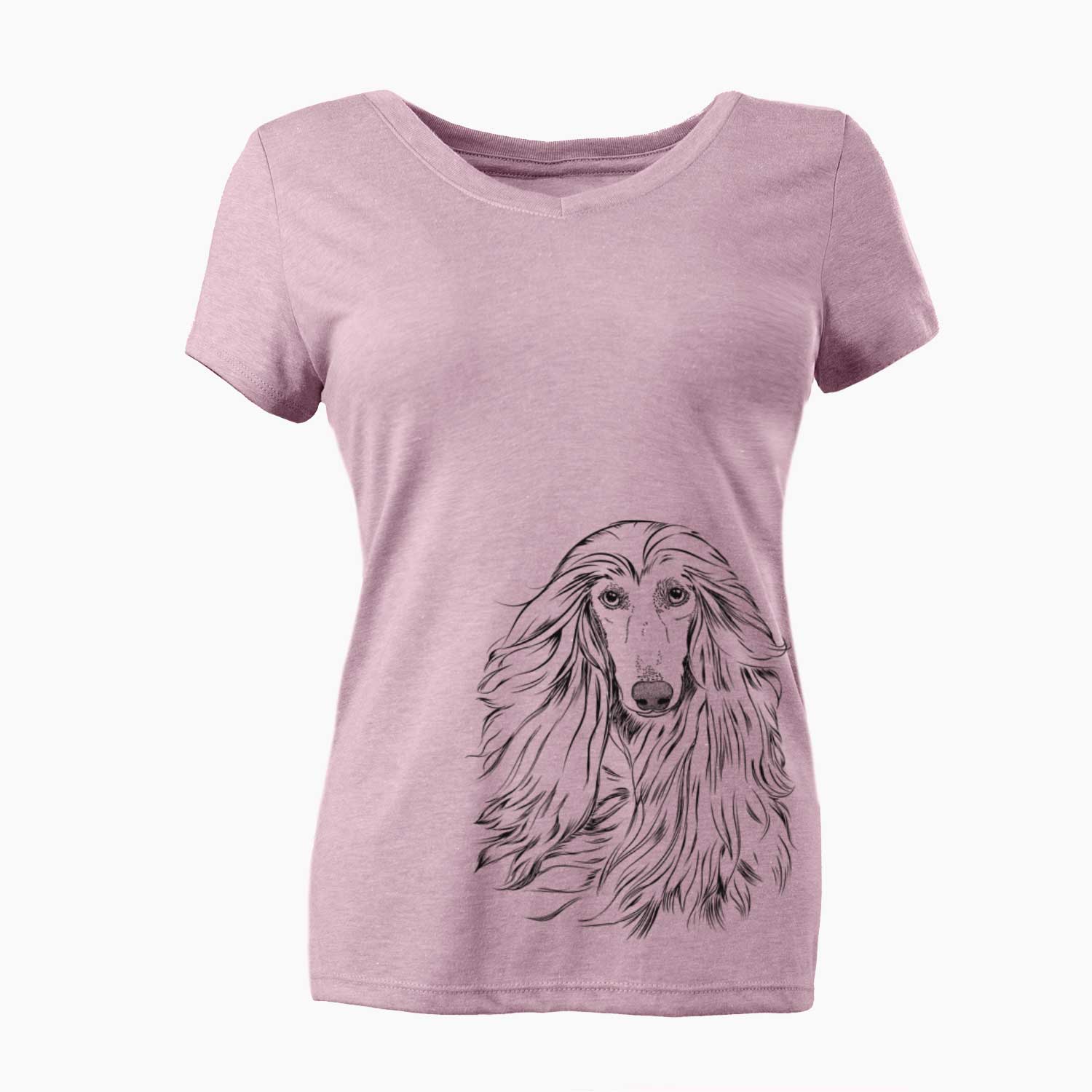 Bare Fabio the Afghan Hound - Women's V-neck Shirt