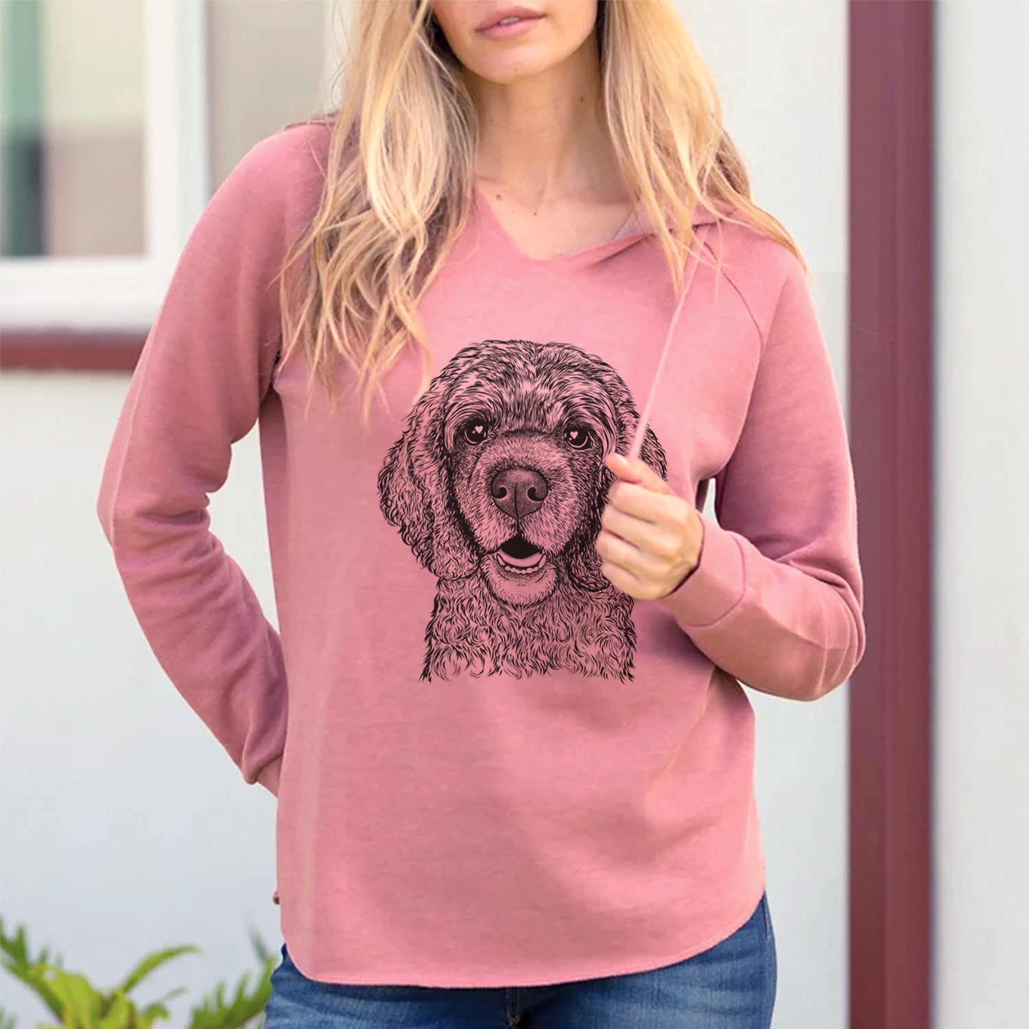 Bare Fannie Mae the Cocker Spaniel - Cali Wave Hooded Sweatshirt