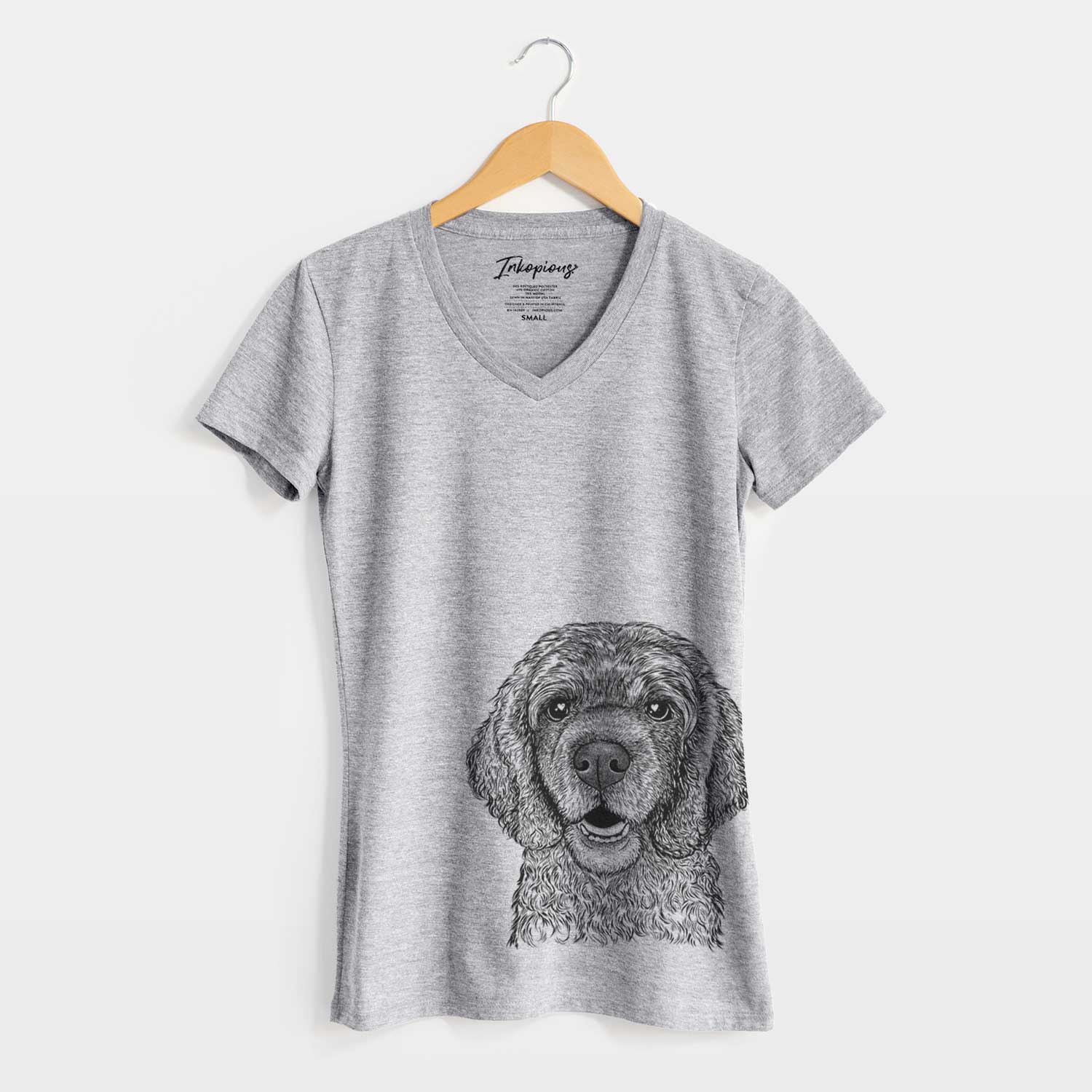 Bare Fannie Mae the Cocker Spaniel - Women's V-neck Shirt