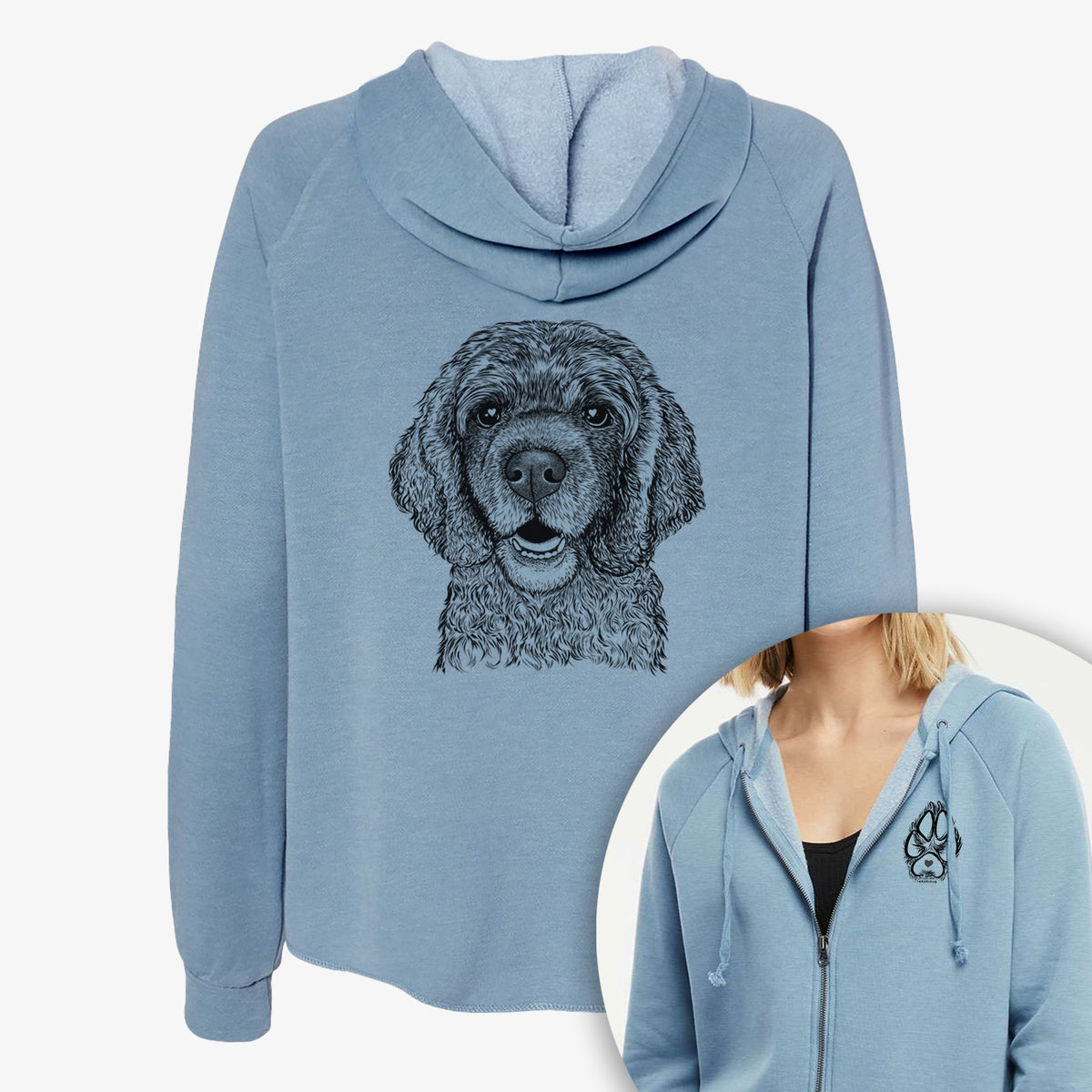 Fannie Mae the Cocker Spaniel - Women&#39;s Cali Wave Zip-Up Sweatshirt