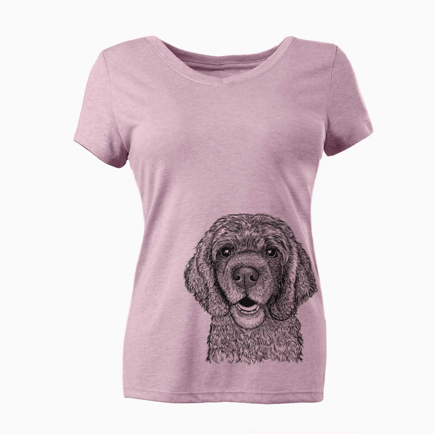 Bare Fannie Mae the Cocker Spaniel - Women's V-neck Shirt