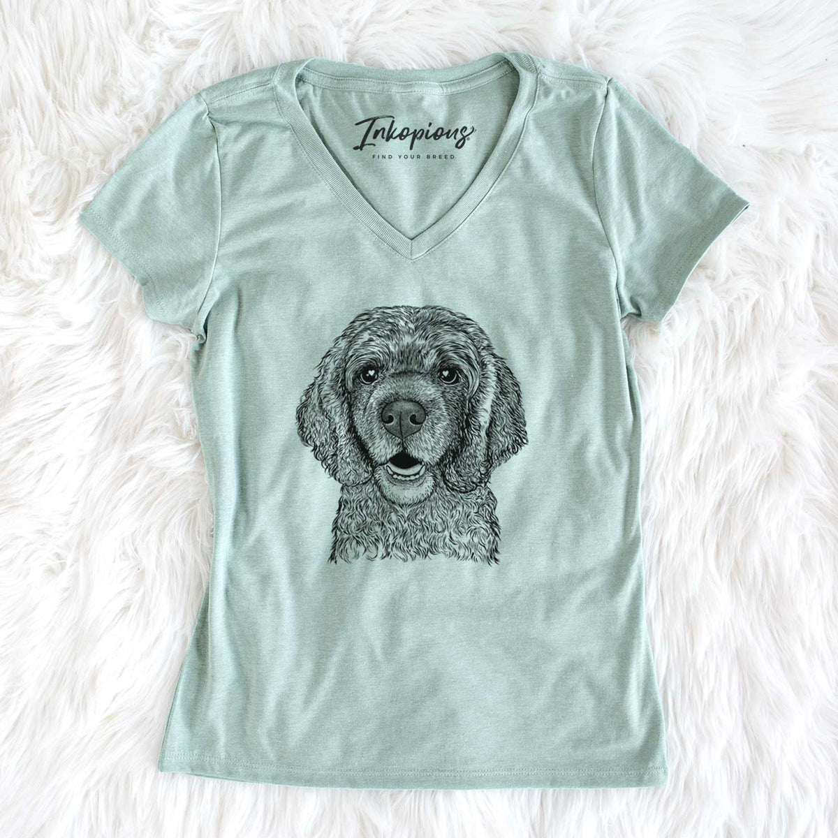 Bare Fannie Mae the Cocker Spaniel - Women&#39;s V-neck Shirt