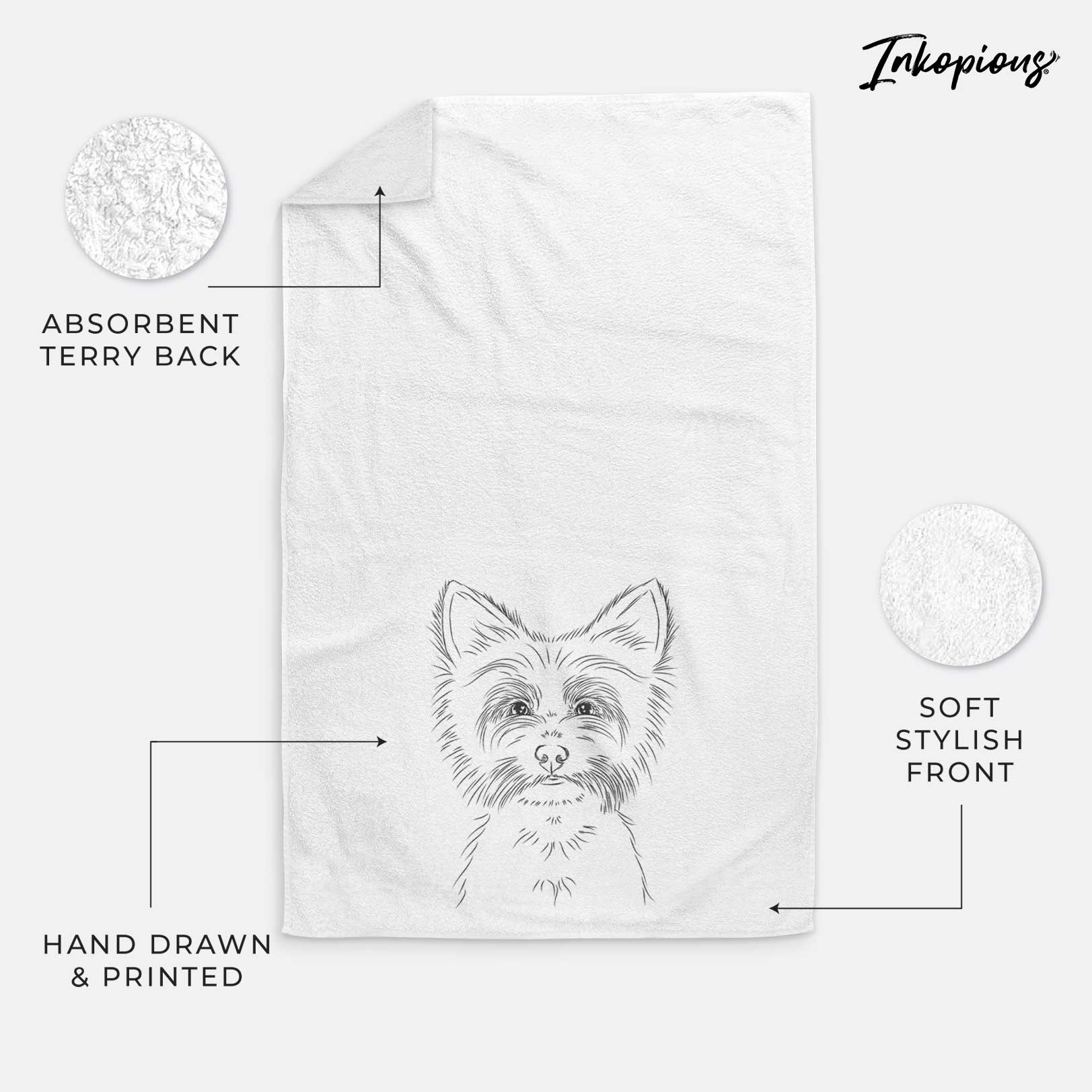 Farva the Yorkshire Terrier Decorative Hand Towel