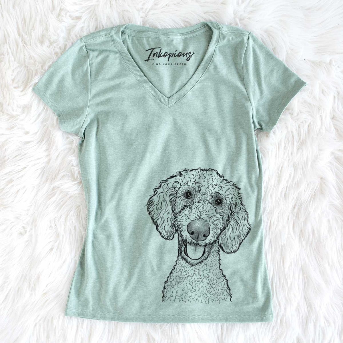 Bare Fenway the Goldendoodle - Women's V-neck Shirt