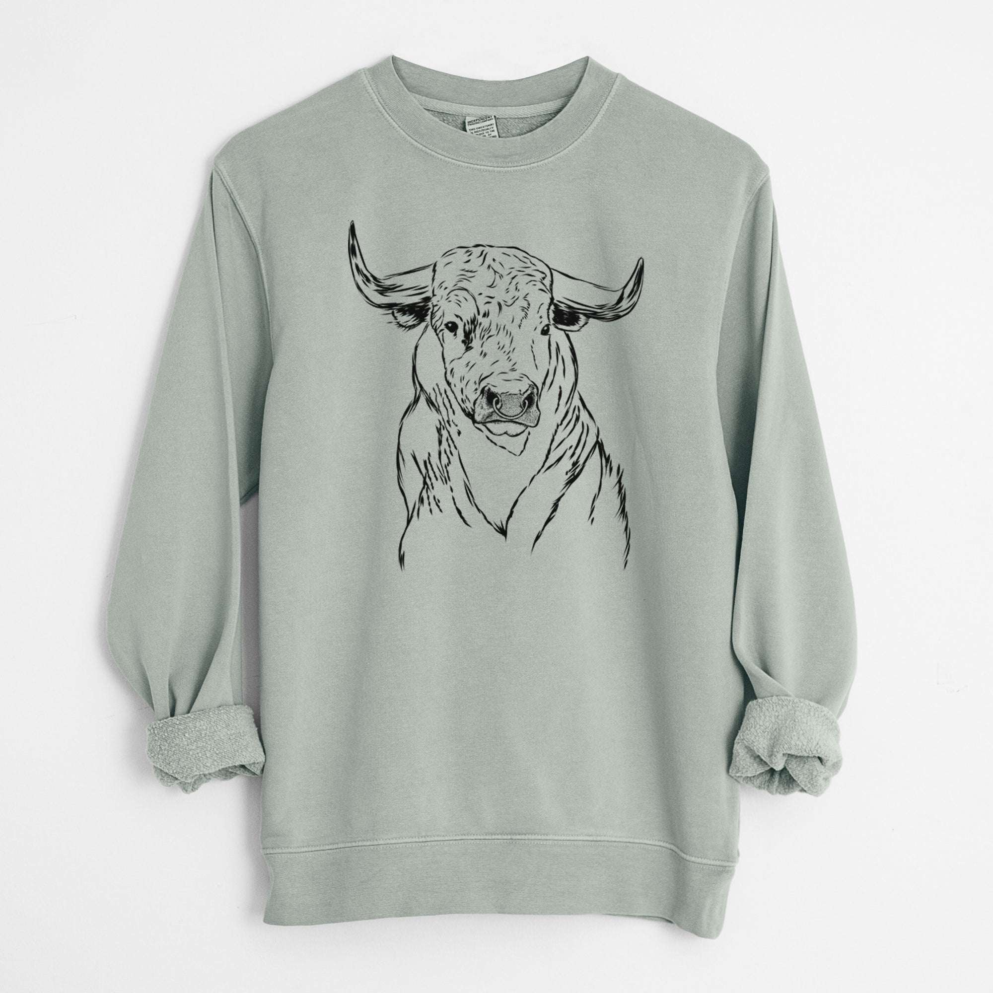 Bare Ferdinand the Bull - Unisex Pigment Dyed Crew Sweatshirt