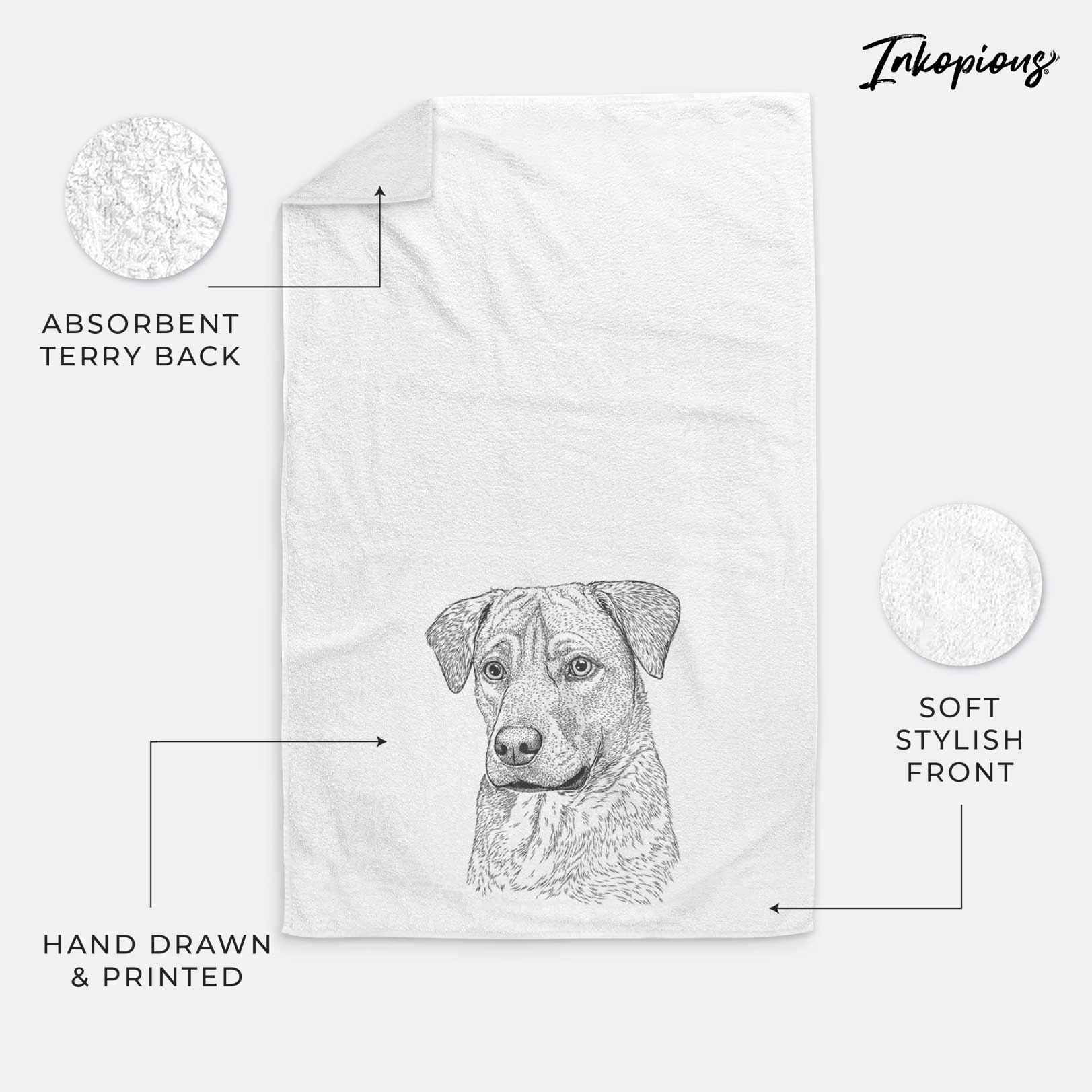 Feta the Mixed Breed Decorative Hand Towel