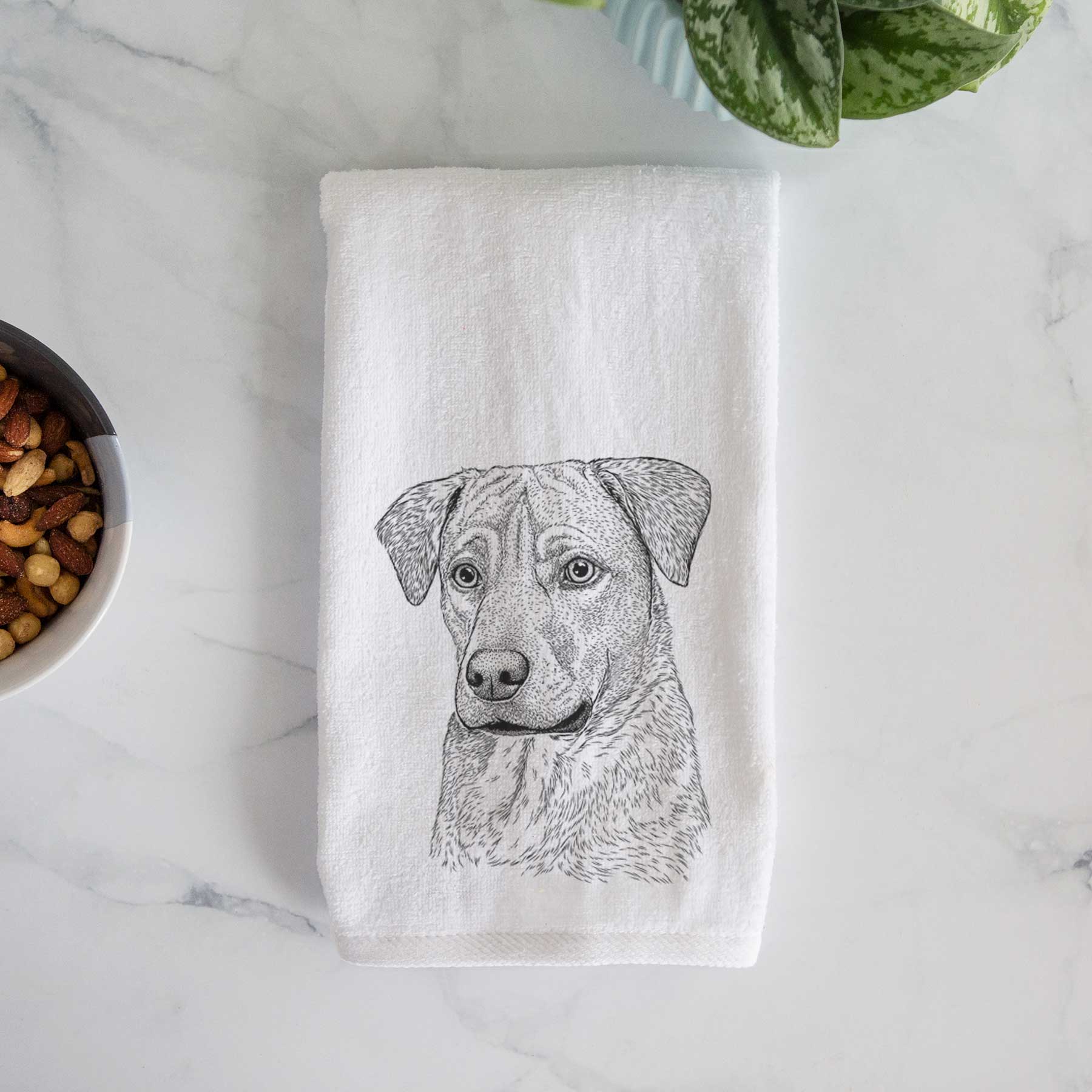 Feta the Mixed Breed Decorative Hand Towel