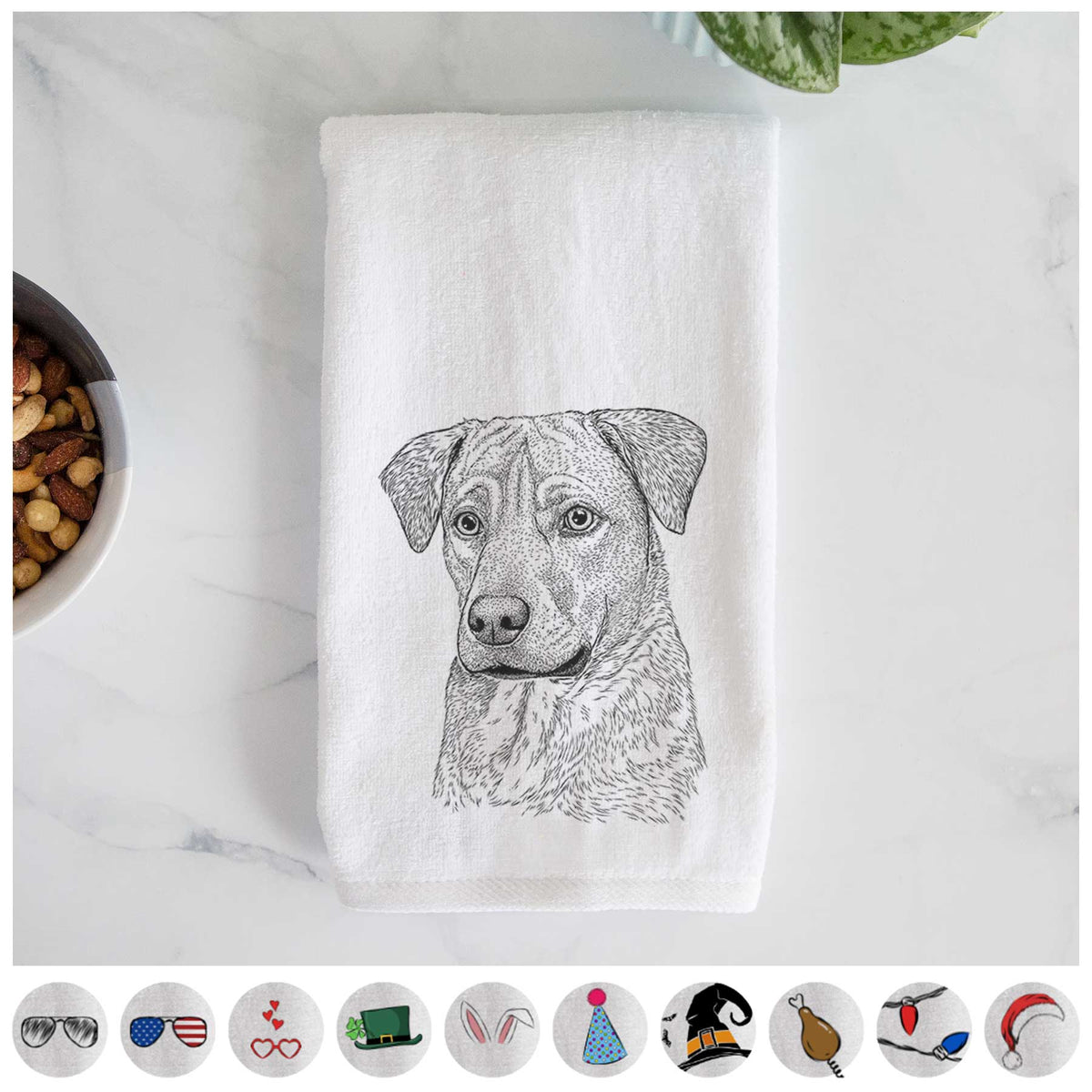 Feta the Mixed Breed Decorative Hand Towel