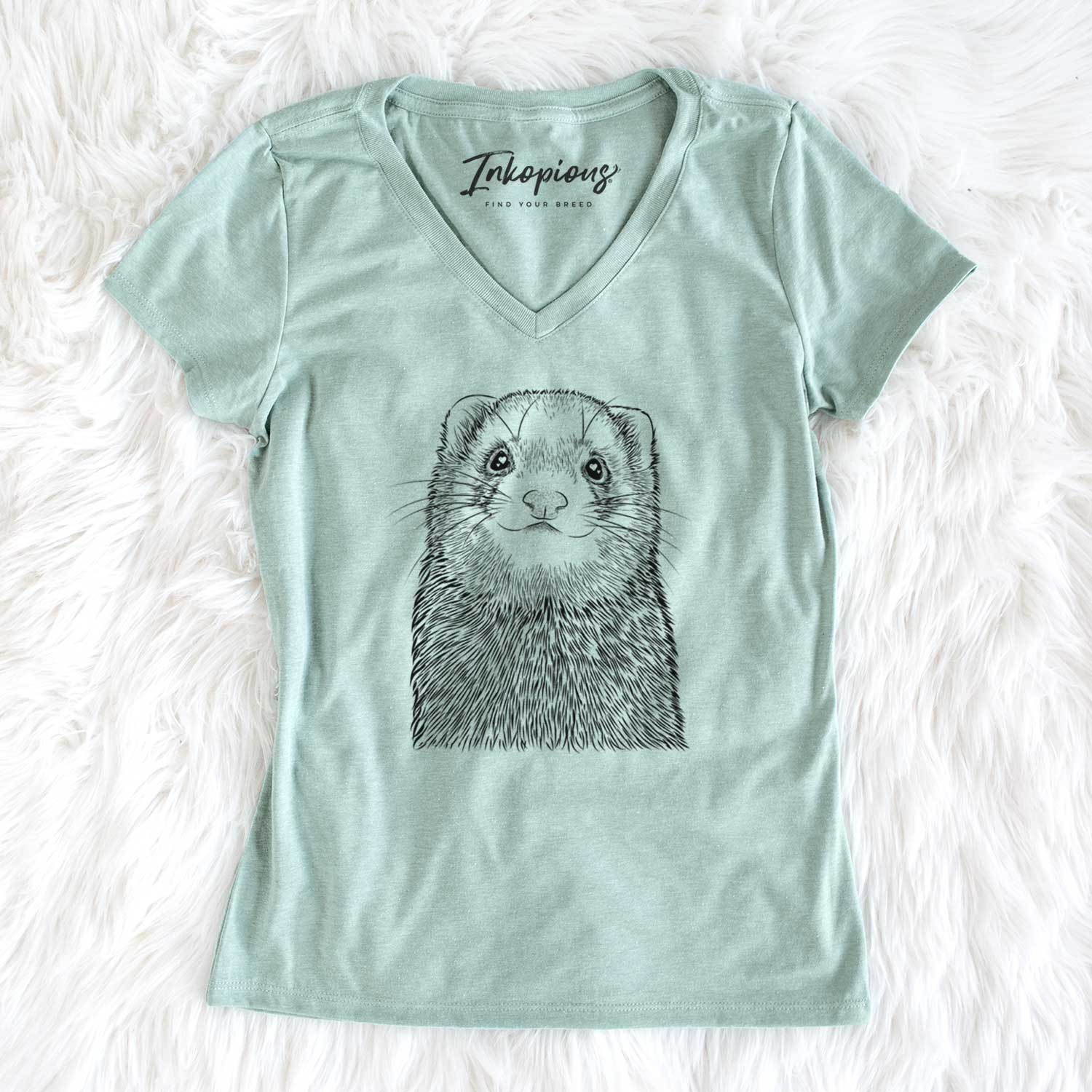 Bare Fig the Ferret - Women's V-neck Shirt