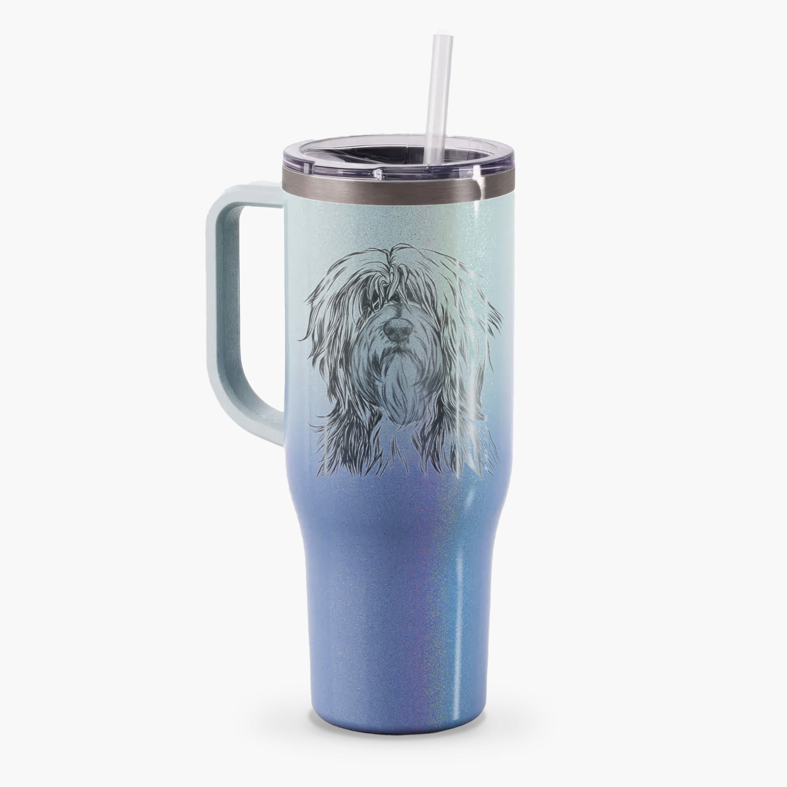 Fiji the Polish Lowland Sheepdog - 40oz Tumbler with Handle