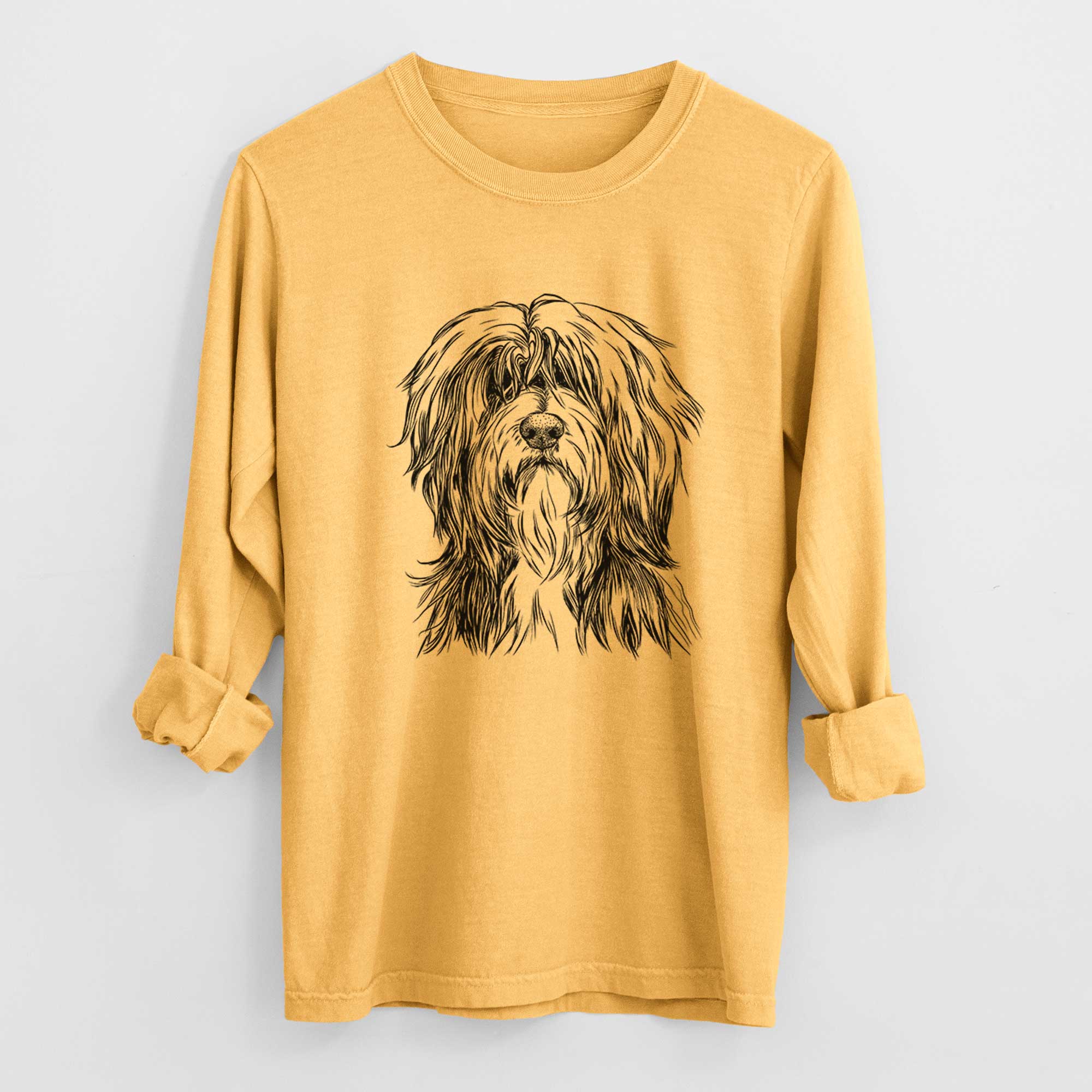 Bare Fiji the Polish Lowland Sheepdog - Heavyweight 100% Cotton Long Sleeve