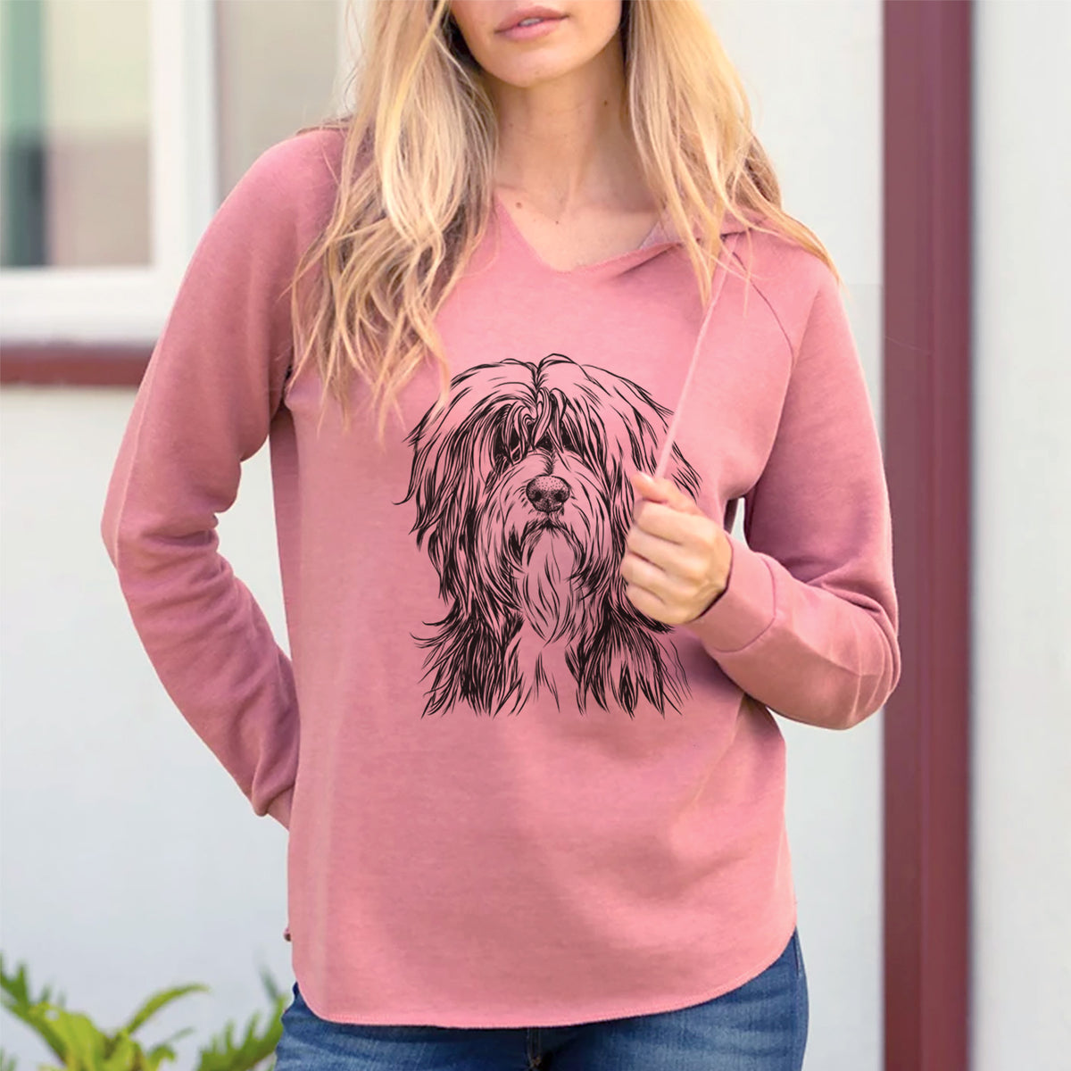 Bare Fiji the Polish Lowland Sheepdog - Cali Wave Hooded Sweatshirt