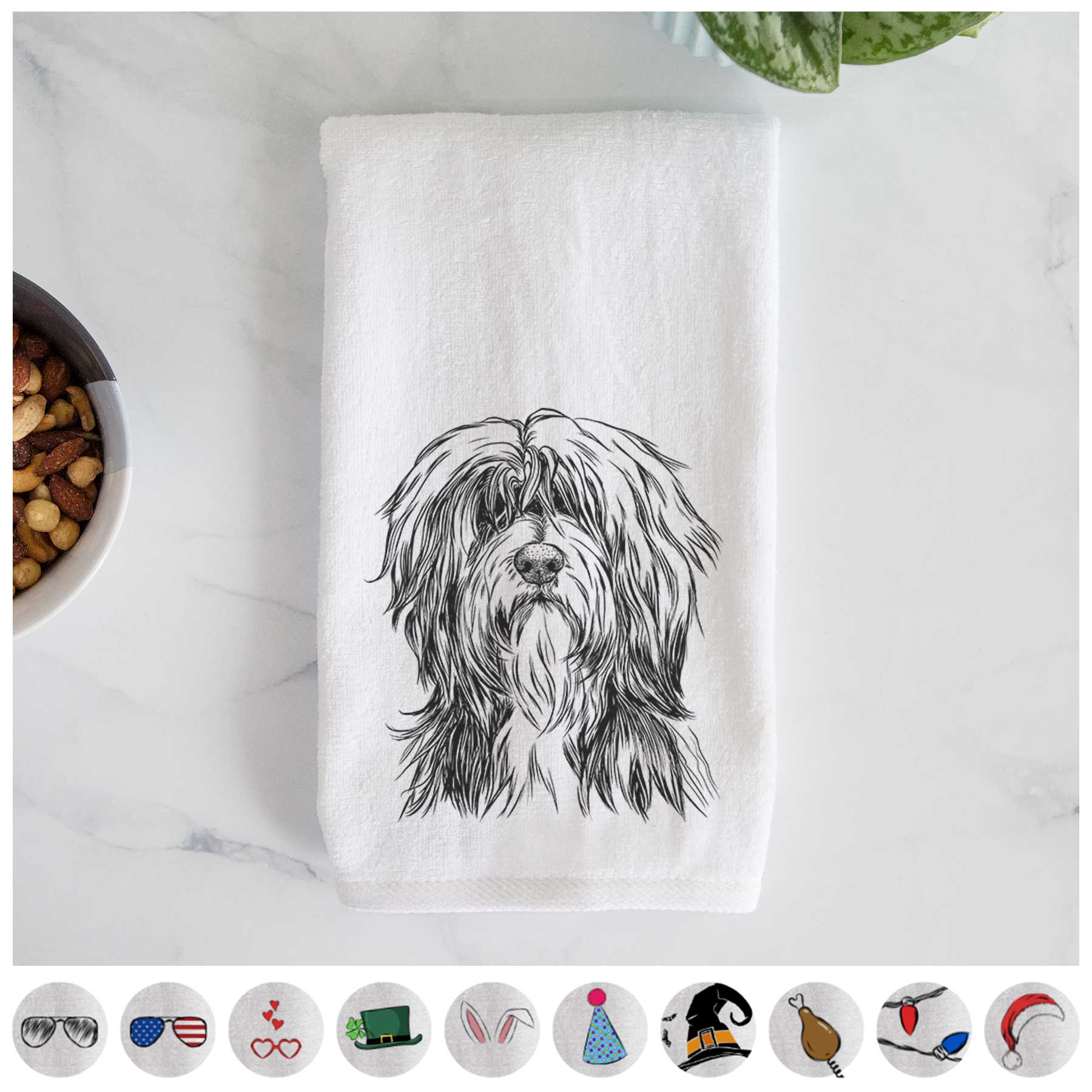 Fiji the Polish Lowland Sheepdog Decorative Hand Towel