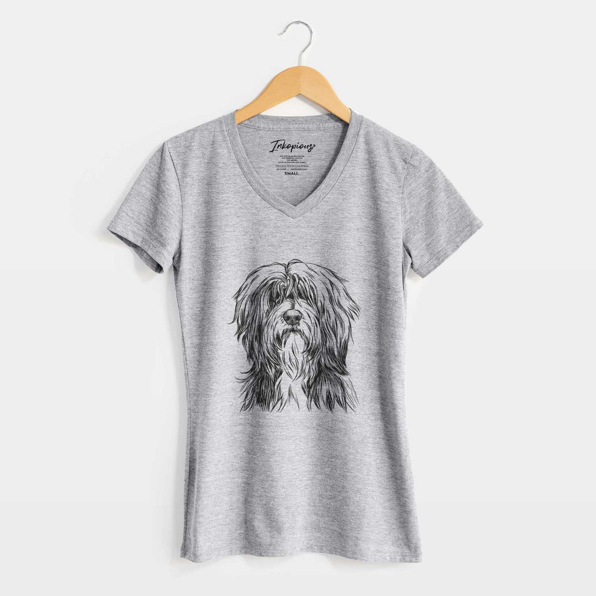 Bare Fiji the Polish Lowland Sheepdog - Women's V-neck Shirt