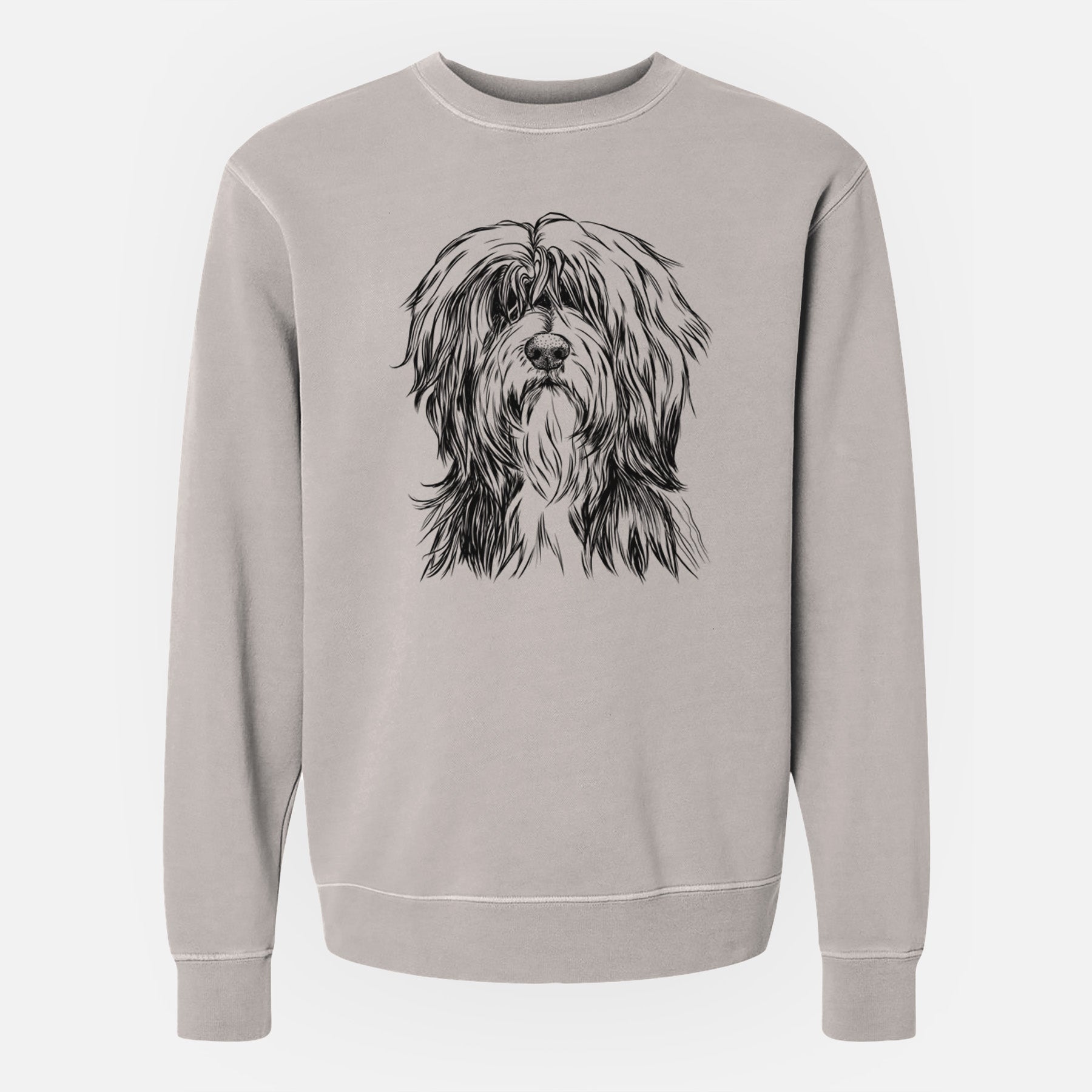 Bare Fiji the Polish Lowland Sheepdog - Unisex Pigment Dyed Crew Sweatshirt