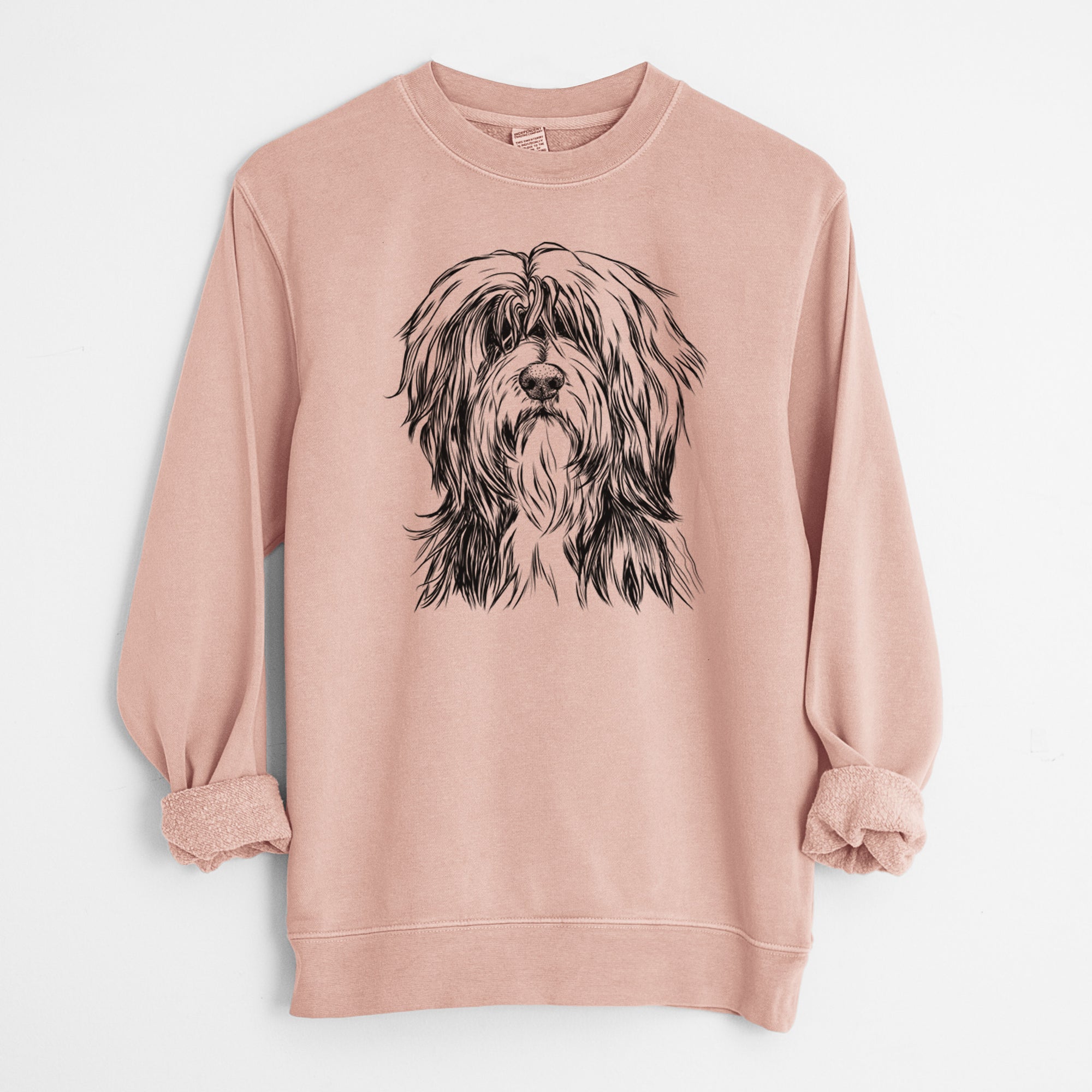 Bare Fiji the Polish Lowland Sheepdog - Unisex Pigment Dyed Crew Sweatshirt