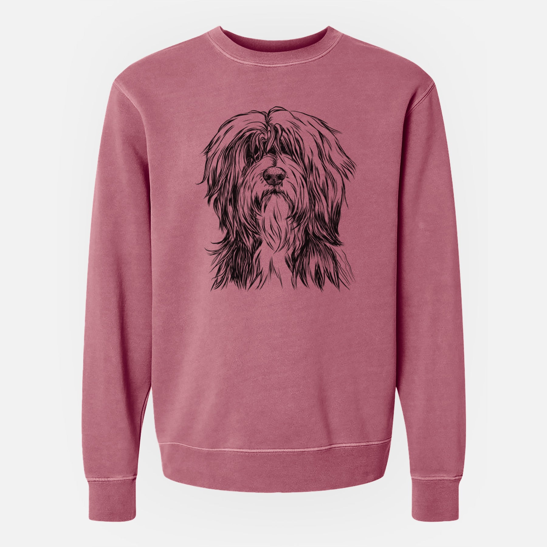 Bare Fiji the Polish Lowland Sheepdog - Unisex Pigment Dyed Crew Sweatshirt