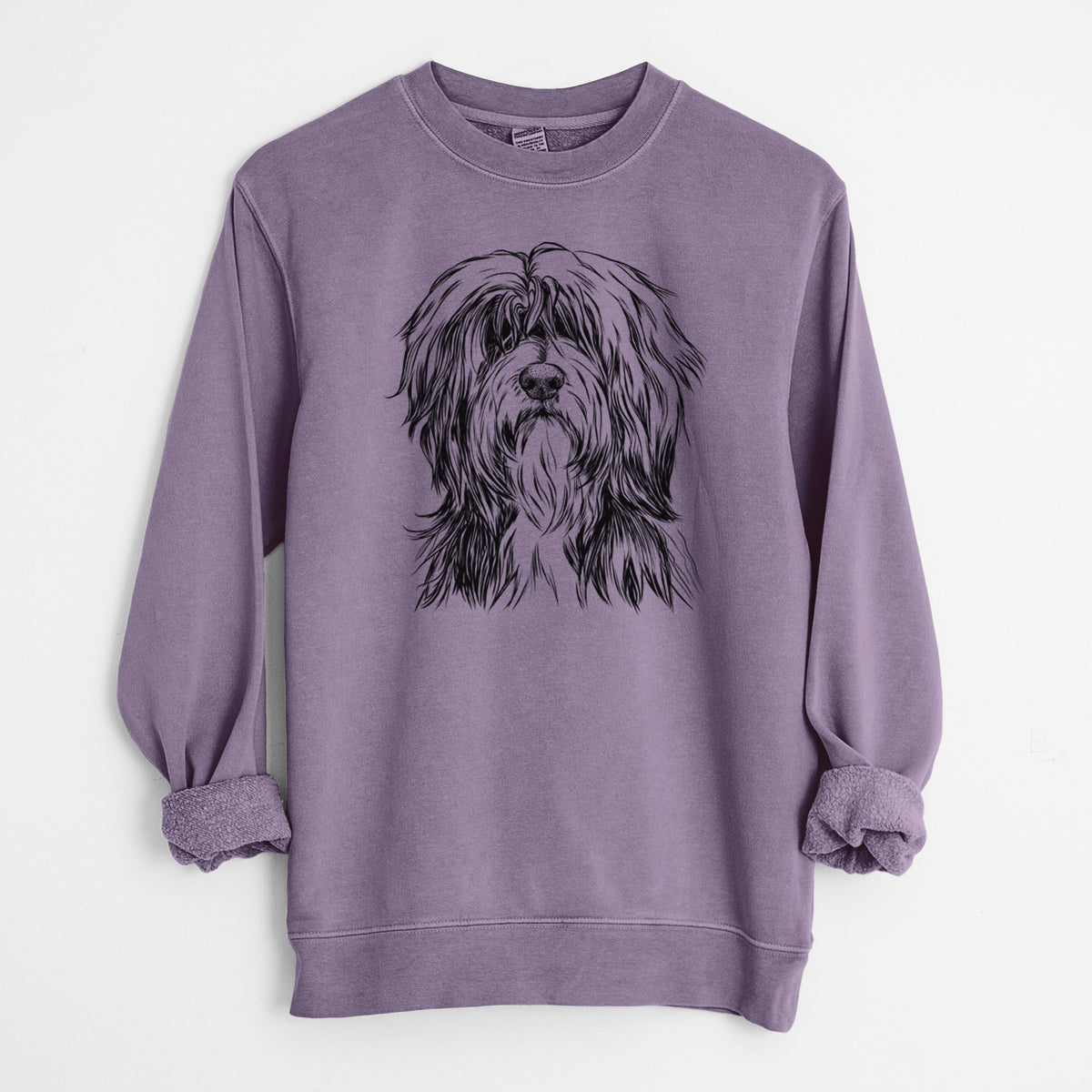 Bare Fiji the Polish Lowland Sheepdog - Unisex Pigment Dyed Crew Sweatshirt