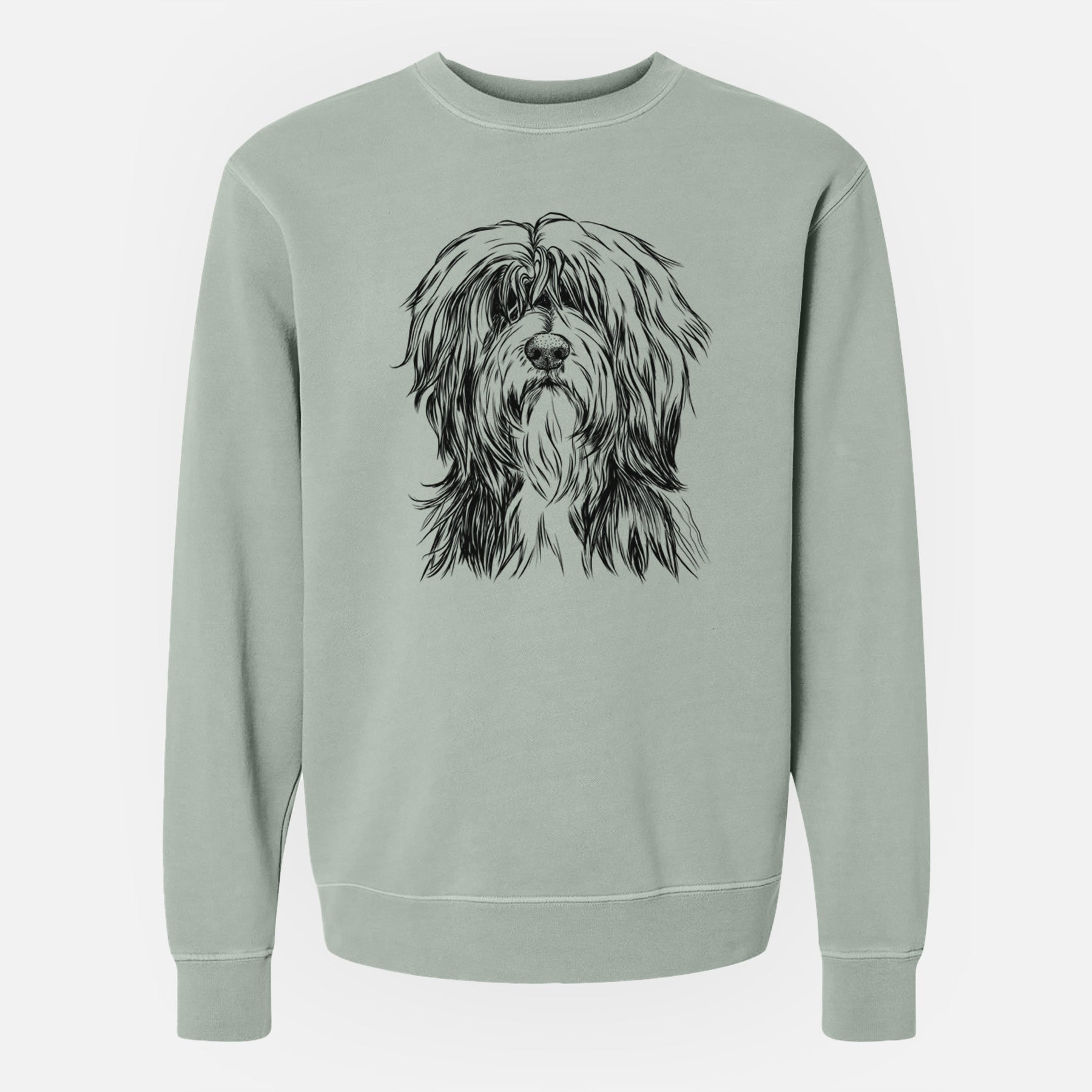 Bare Fiji the Polish Lowland Sheepdog - Unisex Pigment Dyed Crew Sweatshirt