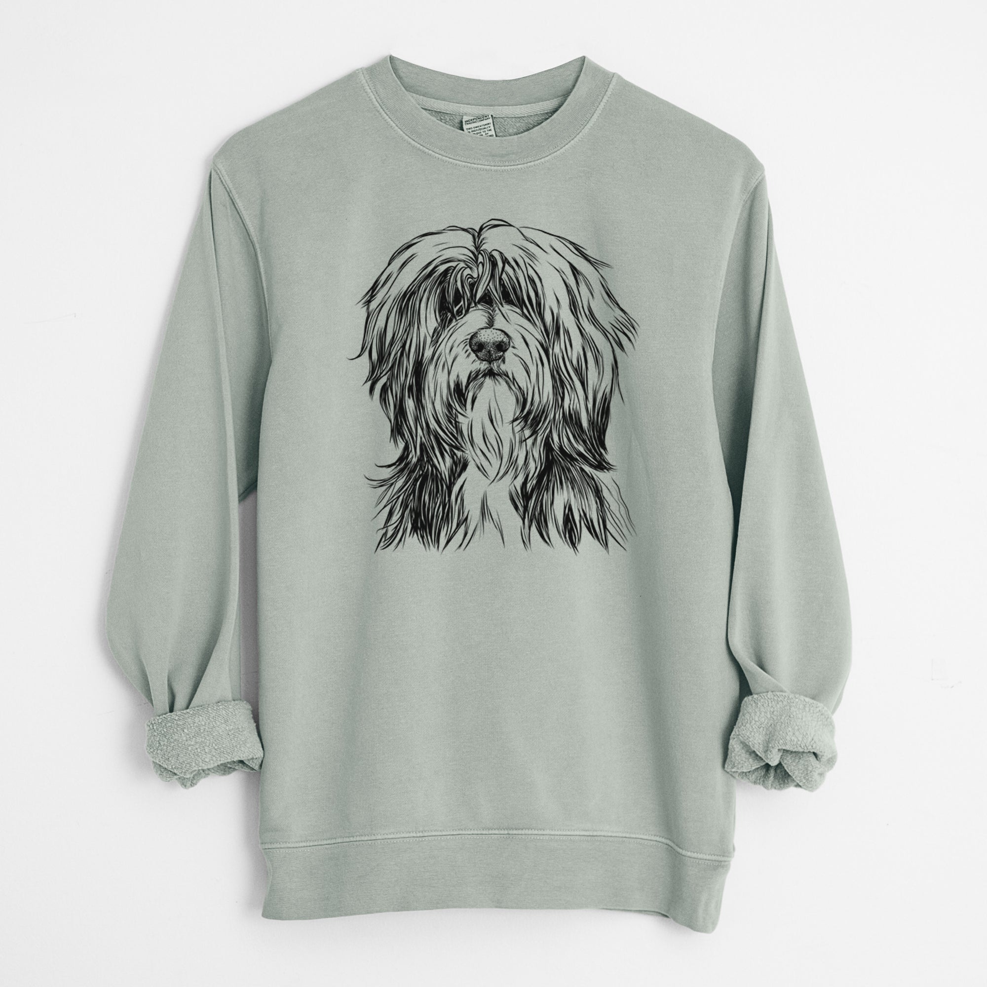 Bare Fiji the Polish Lowland Sheepdog - Unisex Pigment Dyed Crew Sweatshirt