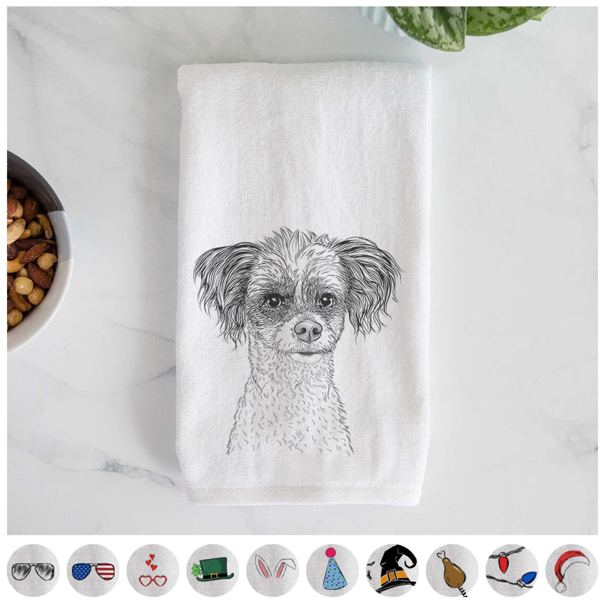 Finley the Papillon Mix Decorative Hand Towel