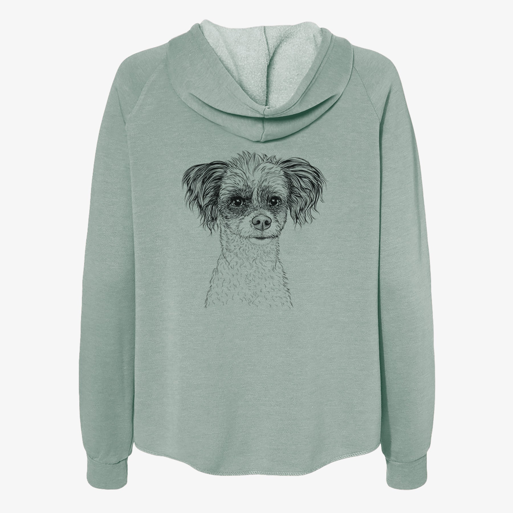 Finley the Papillon Mix - Women's Cali Wave Zip-Up Sweatshirt