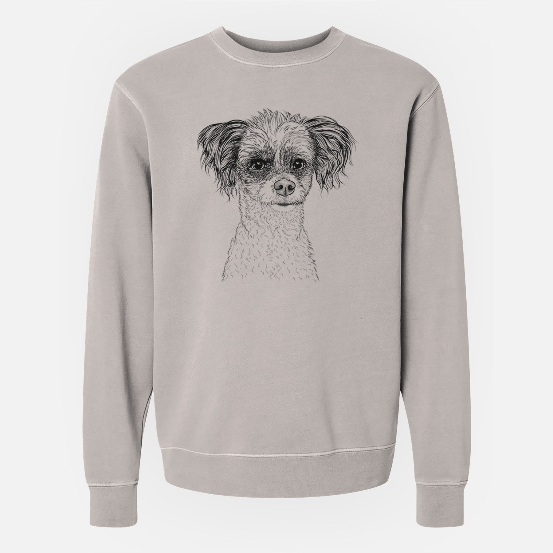 Bare Finley the Papillon Mix - Unisex Pigment Dyed Crew Sweatshirt