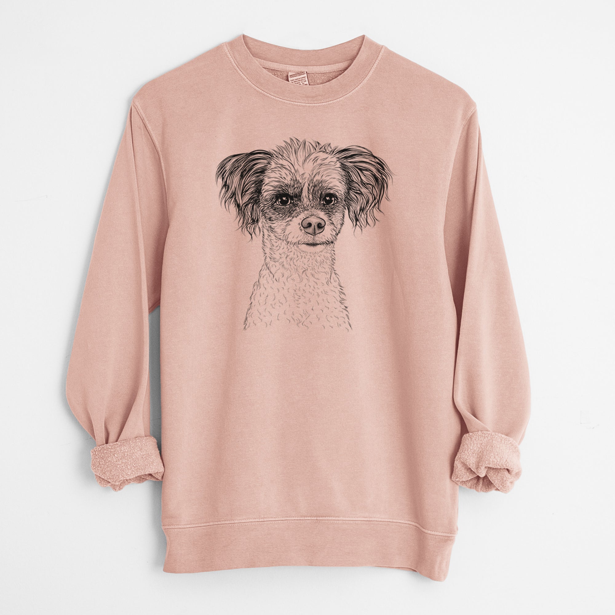 Bare Finley the Papillon Mix - Unisex Pigment Dyed Crew Sweatshirt