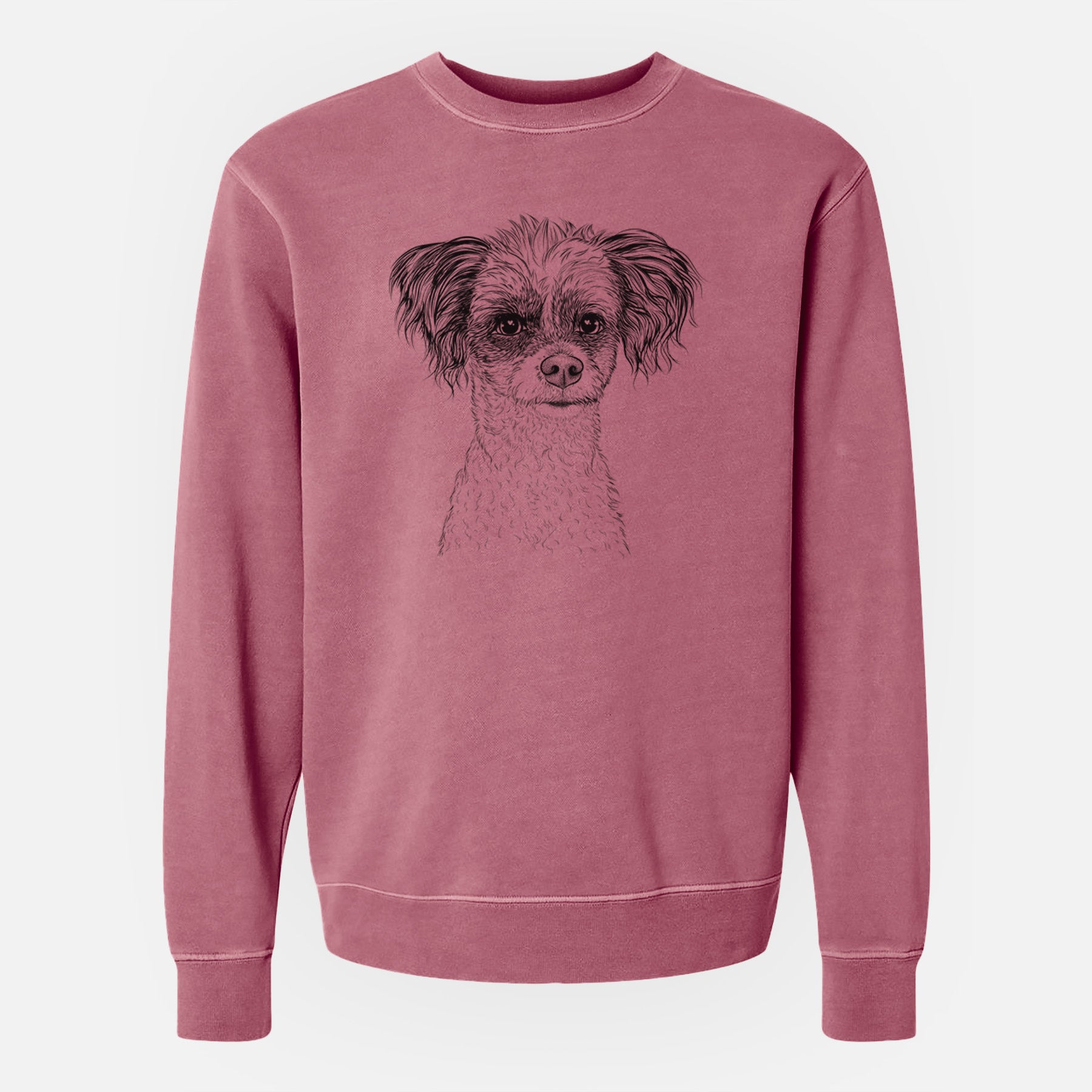 Bare Finley the Papillon Mix - Unisex Pigment Dyed Crew Sweatshirt