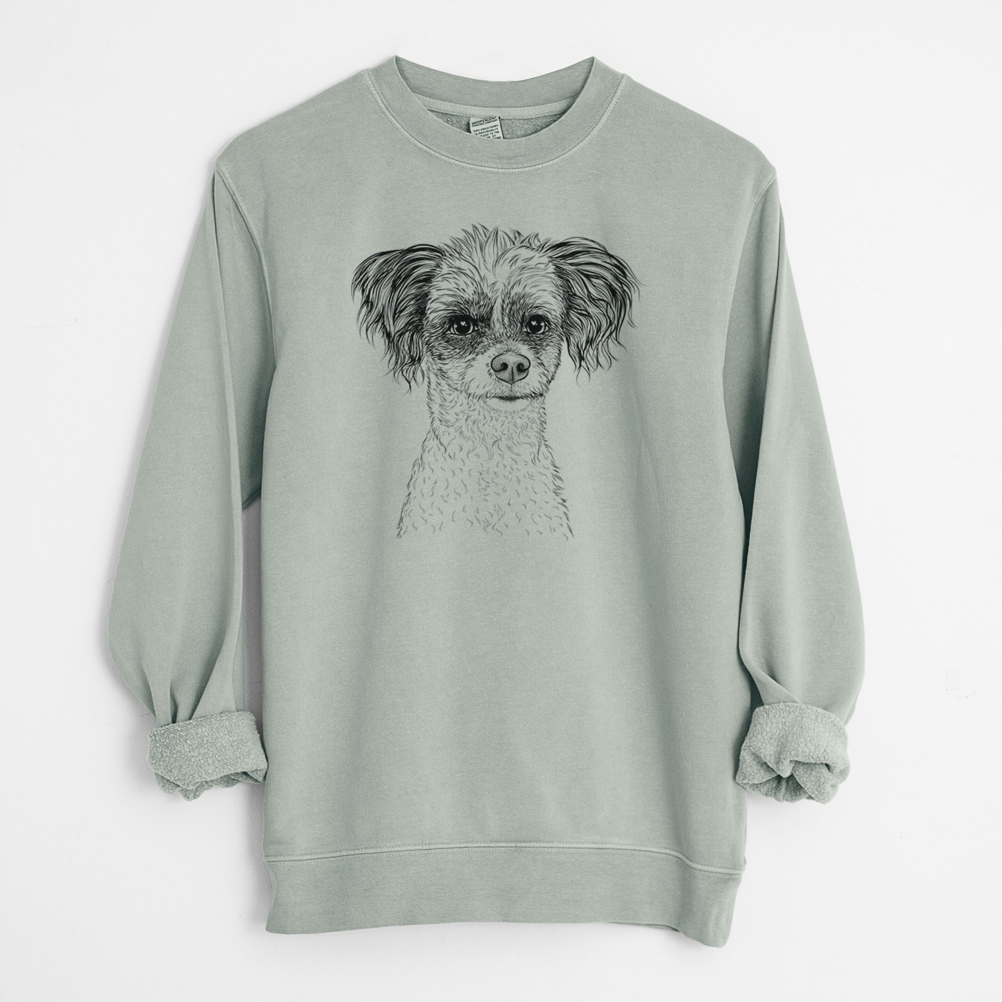 Bare Finley the Papillon Mix - Unisex Pigment Dyed Crew Sweatshirt