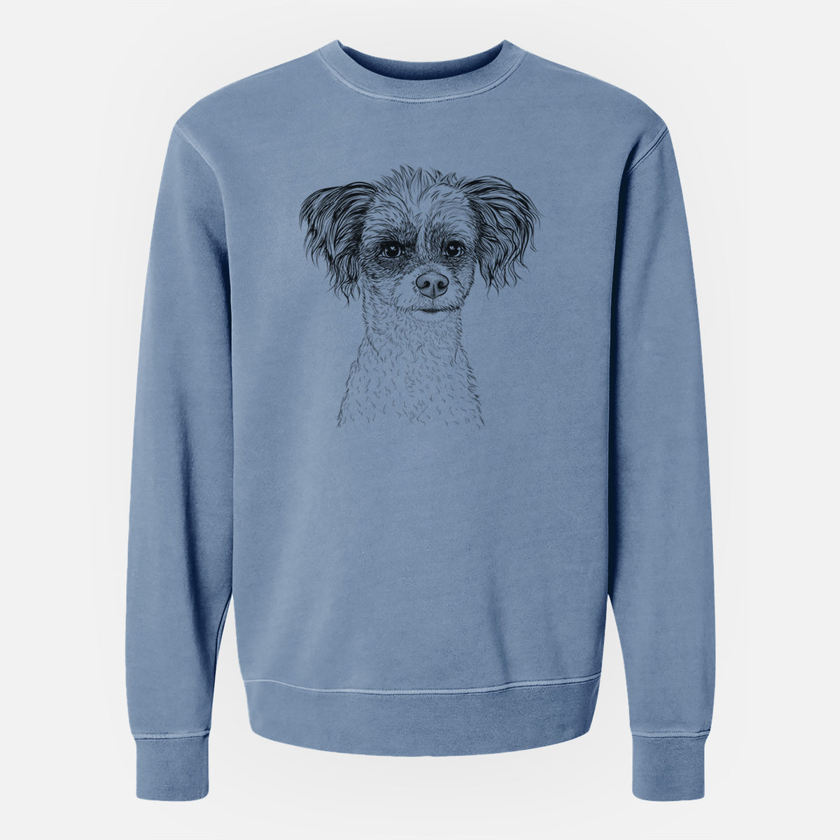 Bare Finley the Papillon Mix - Unisex Pigment Dyed Crew Sweatshirt